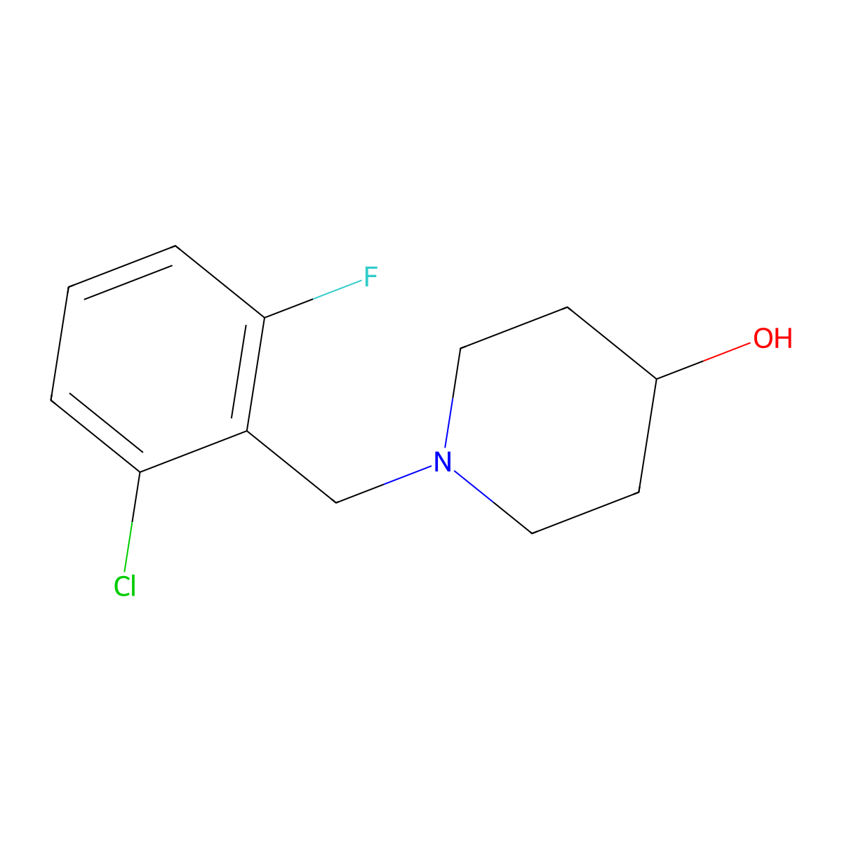 1-(2-Chloro-6-fluorobenzyl)piperidin-4-ol molecular structure, CAS 331860-22-1