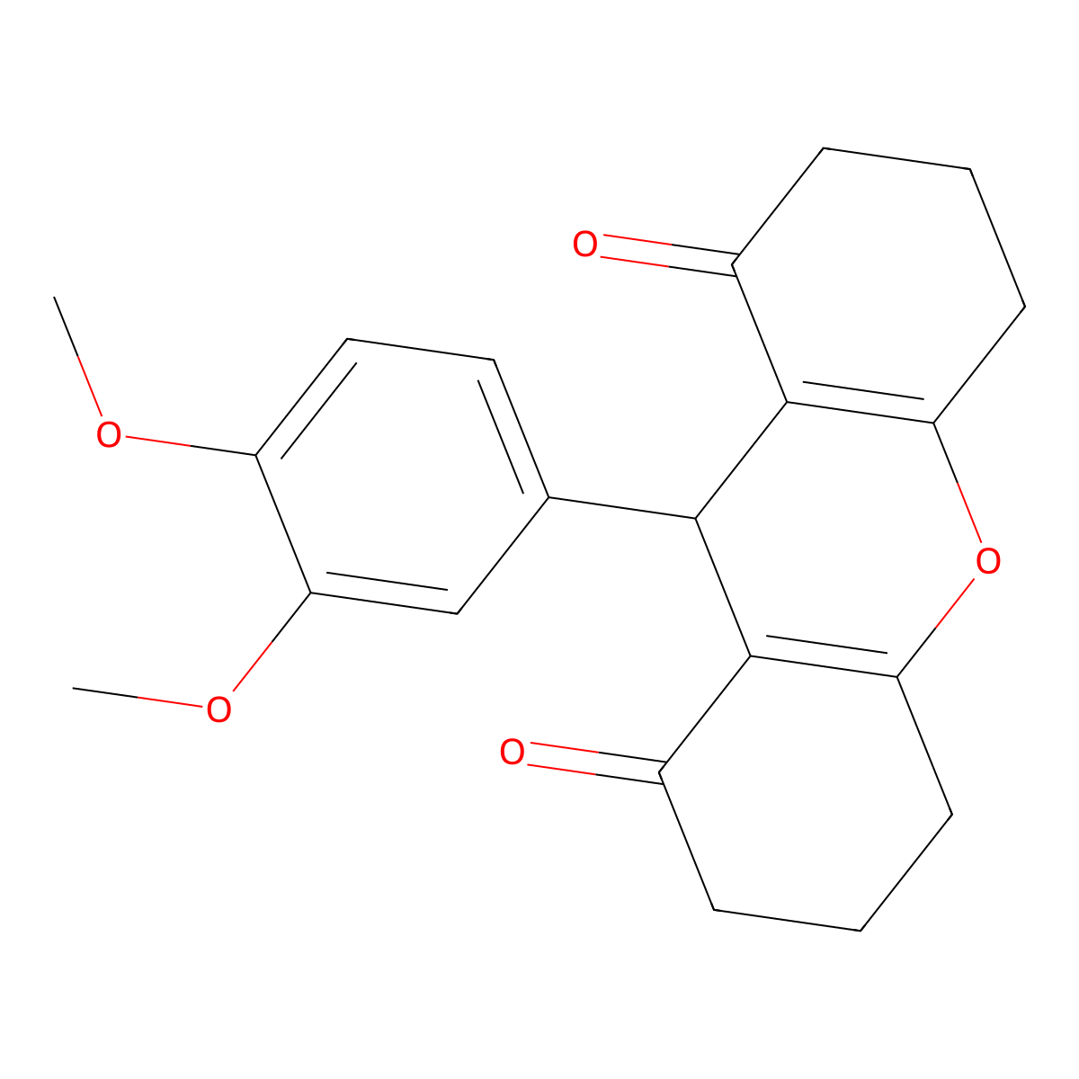 9-(3,4-dimethoxyphenyl)-3,4,5,6,7,9-hexahydro-1H-xanthene-1,8(2H)-dione molecular structure, CAS 331862-28-3