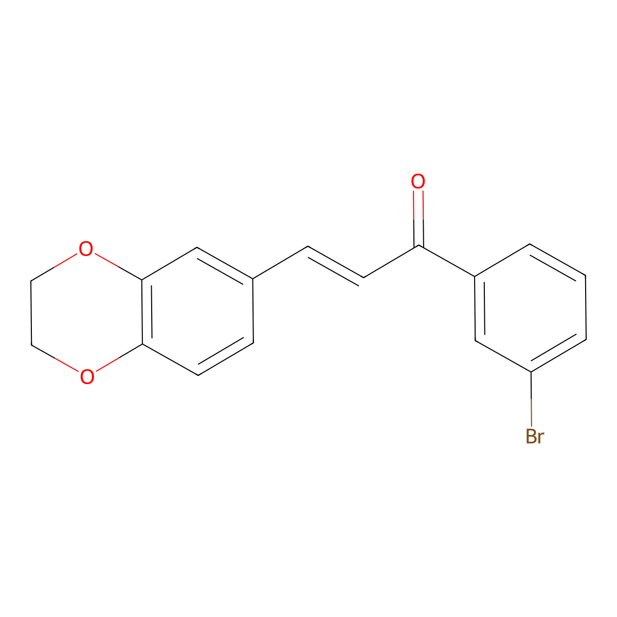 1-(3-Bromophenyl)-3-(2,3-dihydrobenzo[b][1,4]dioxin-6-yl)prop-2-en-1-one molecular structure, CAS 331862-77-2
