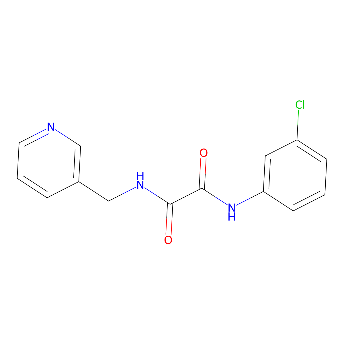 N'-(3-chlorophenyl)-N-(pyridin-3-ylmethyl)oxamide molecular structure, CAS 331863-19-5