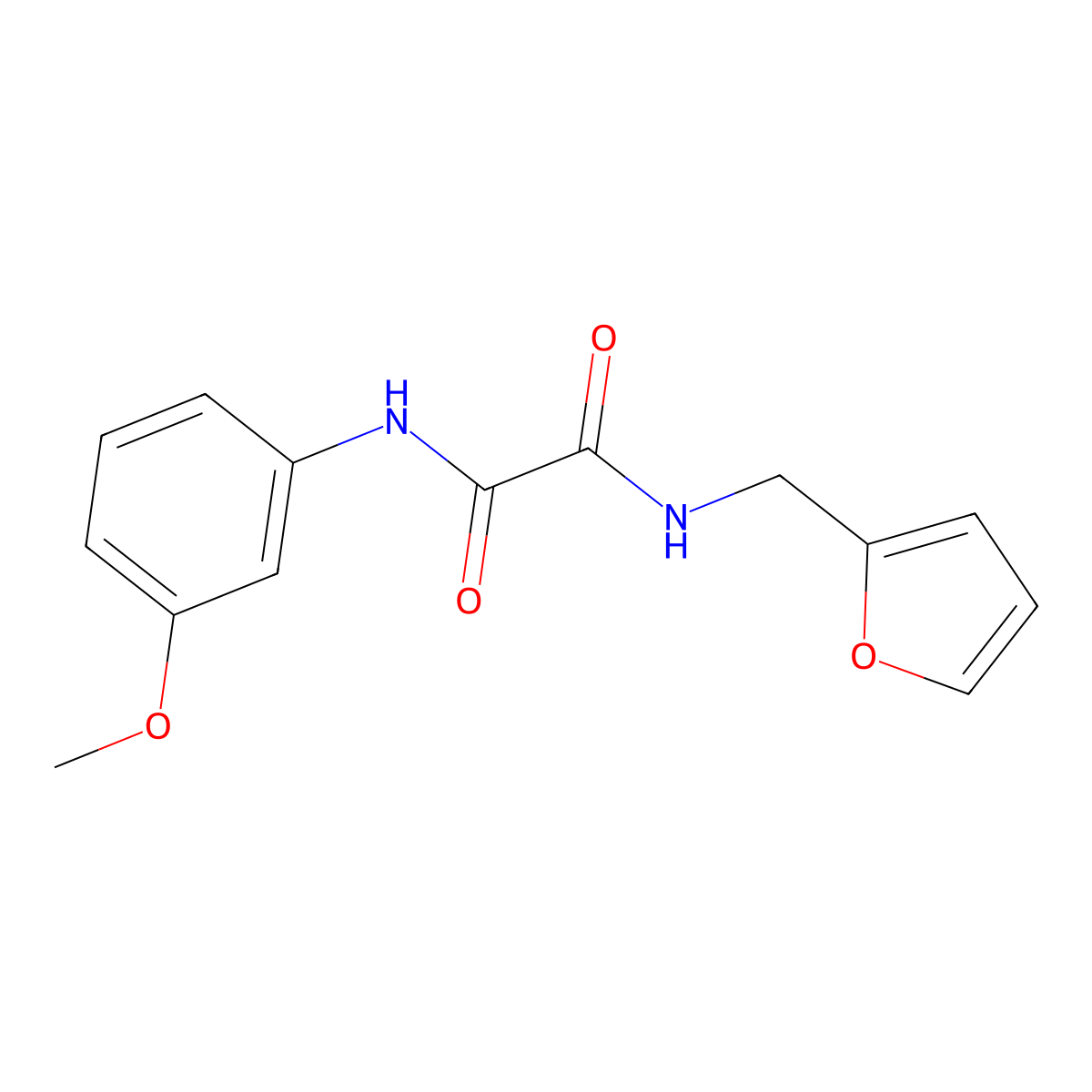 N-(furan-2-ylmethyl)-N'-(3-methoxyphenyl)oxamide molecular structure, CAS 331863-21-9