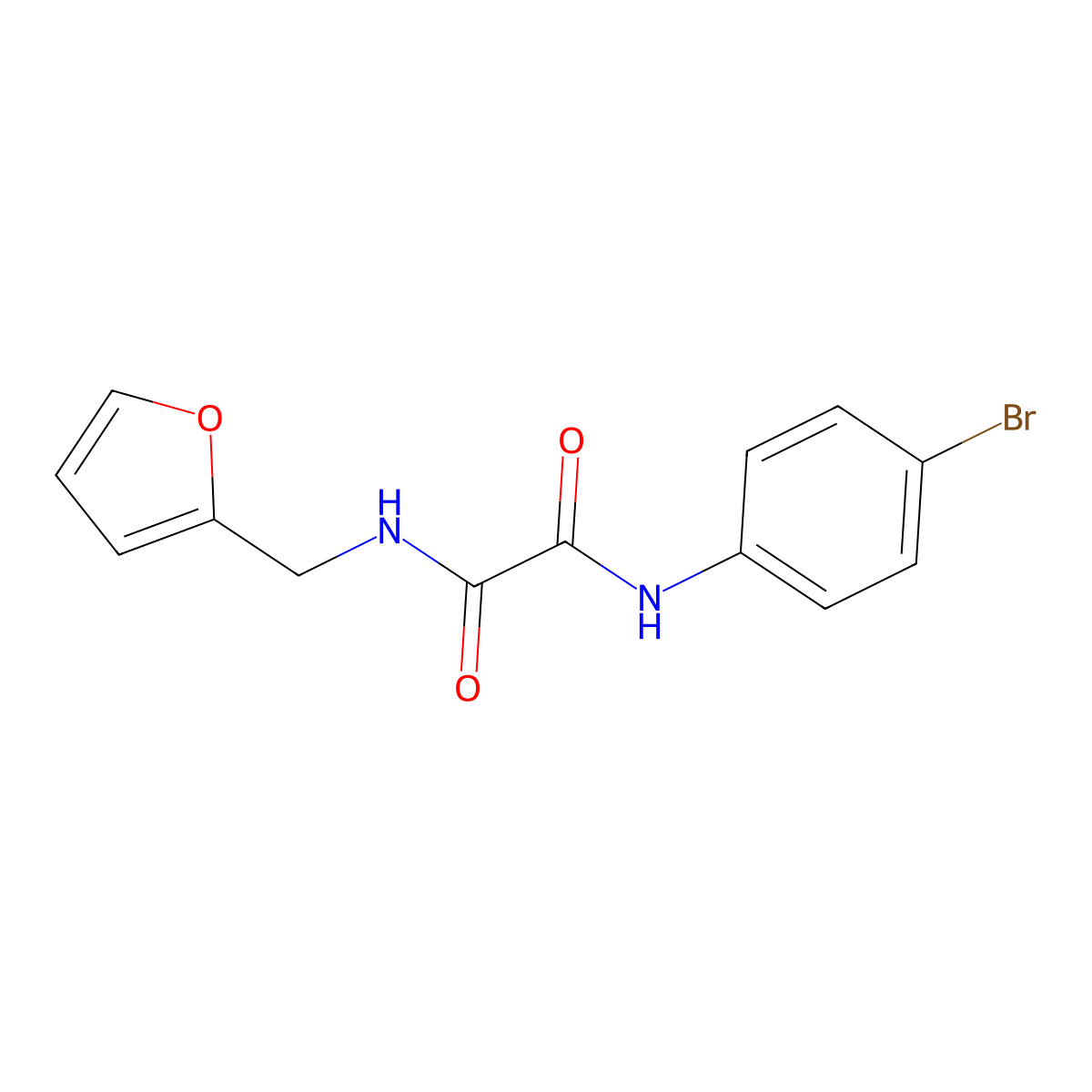 N'-(4-bromophenyl)-N-(furan-2-ylmethyl)oxamide molecular structure, CAS 331863-38-8