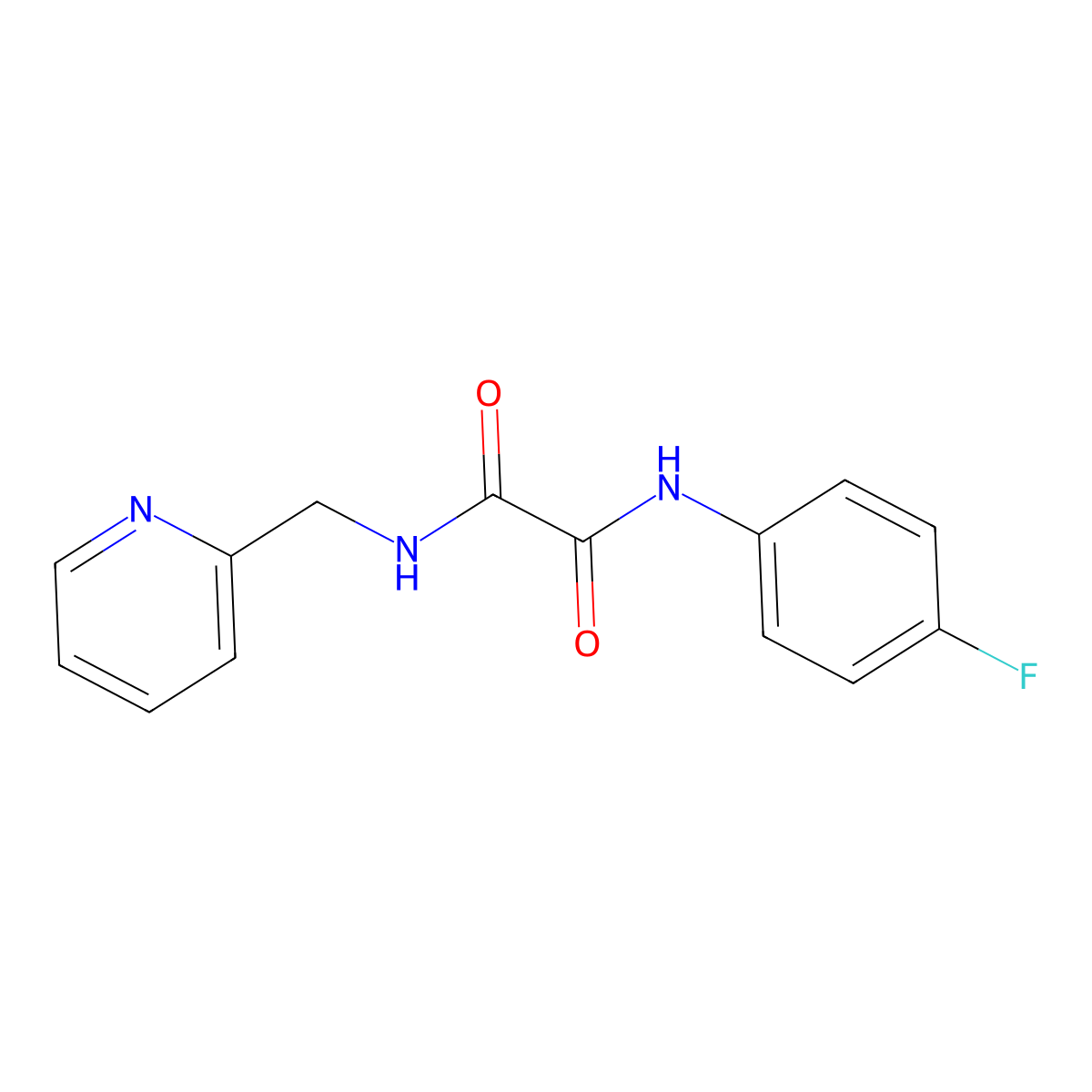 N'-(4-fluorophenyl)-N-(pyridin-2-ylmethyl)oxamide molecular structure, CAS 331863-42-4