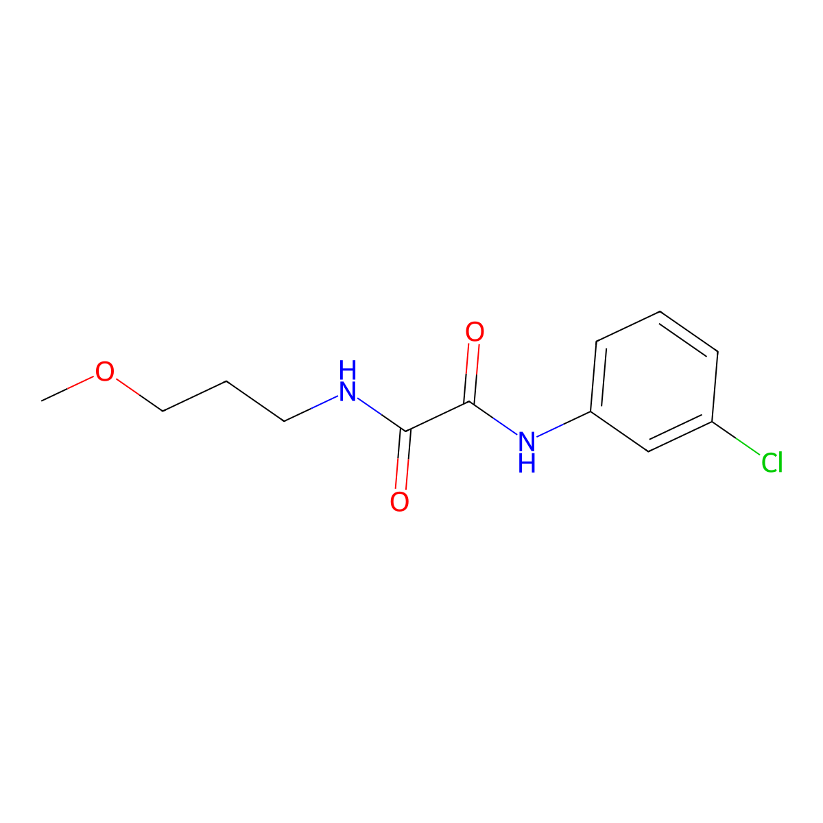 N'-(3-chlorophenyl)-N-(3-methoxypropyl)oxamide molecular structure, CAS 331863-70-8