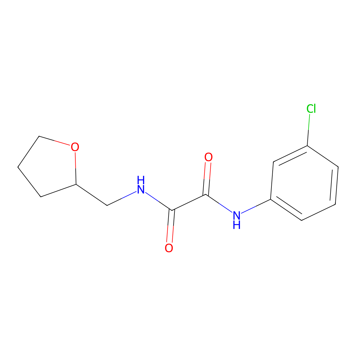 N~1~-(3-chlorophenyl)-N~2~-(tetrahydro-2-furanylmethyl)ethanediamide molecular structure, CAS 331863-79-7