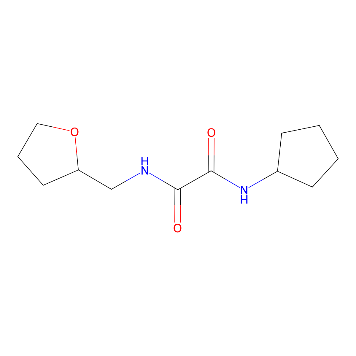 N'-cyclopentyl-N-(oxolan-2-ylmethyl)oxamide molecular structure, CAS 331863-93-5