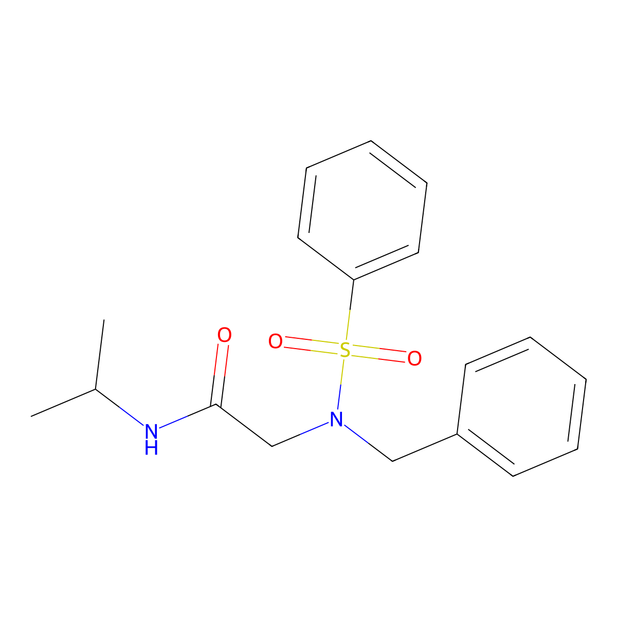 2-[benzenesulfonyl(benzyl)amino]-N-propan-2-ylacetamide molecular structure, CAS 331864-10-9