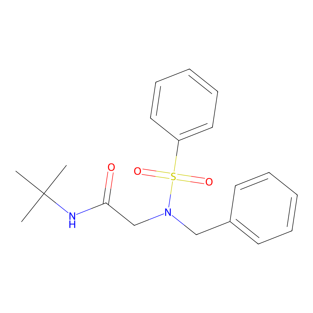 2-[benzenesulfonyl(benzyl)amino]-N-tert-butylacetamide molecular structure, CAS 331864-11-0