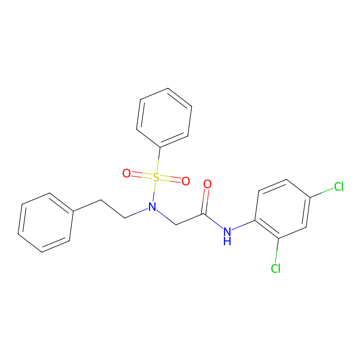 2-[benzenesulfonyl(2-phenylethyl)amino]-N-(2,4-dichlorophenyl)acetamide molecular structure, CAS 331864-38-1