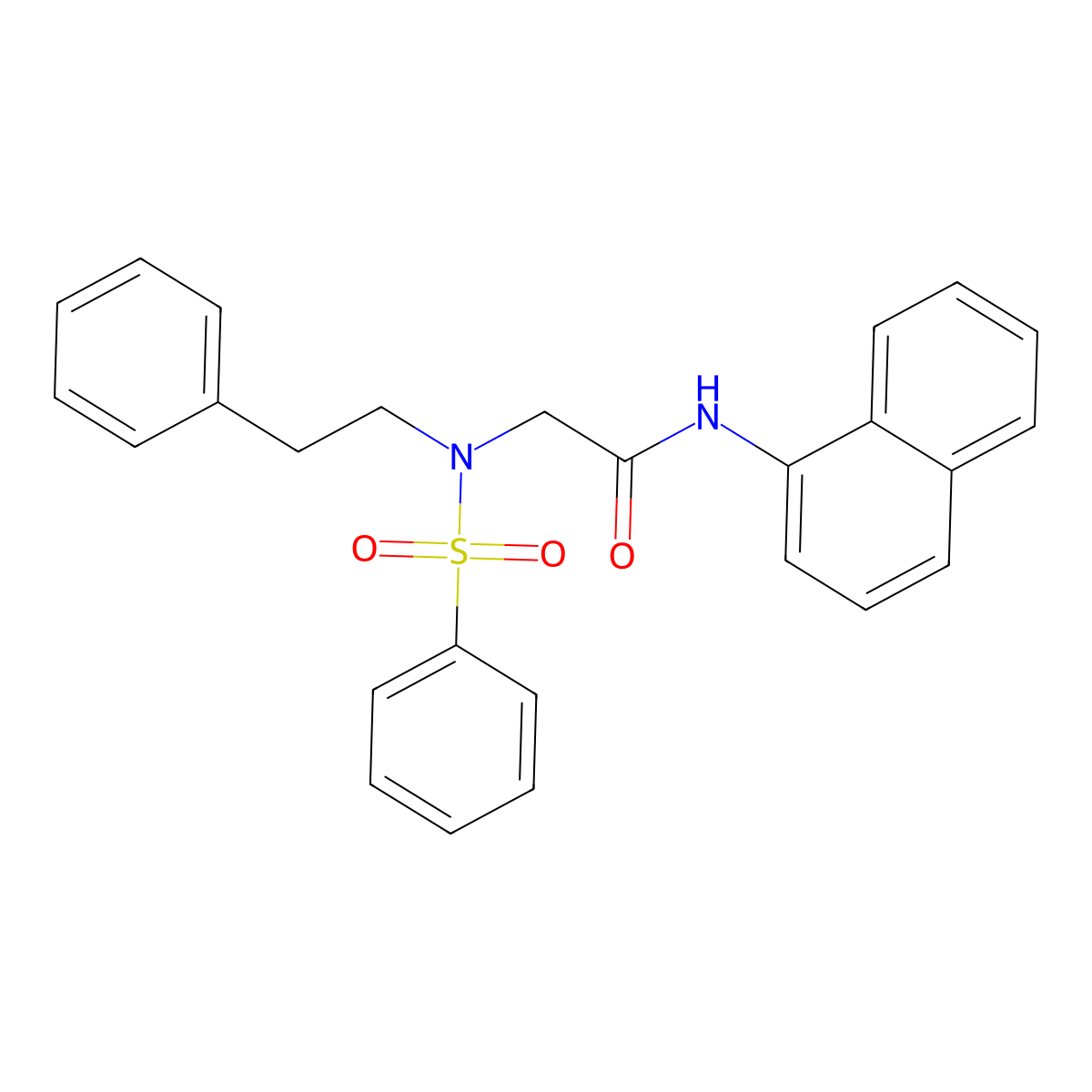 N-naphthyl-2-[(2-phenylethyl)(phenylsulfonyl)amino]acetamide molecular structure, CAS 331864-40-5