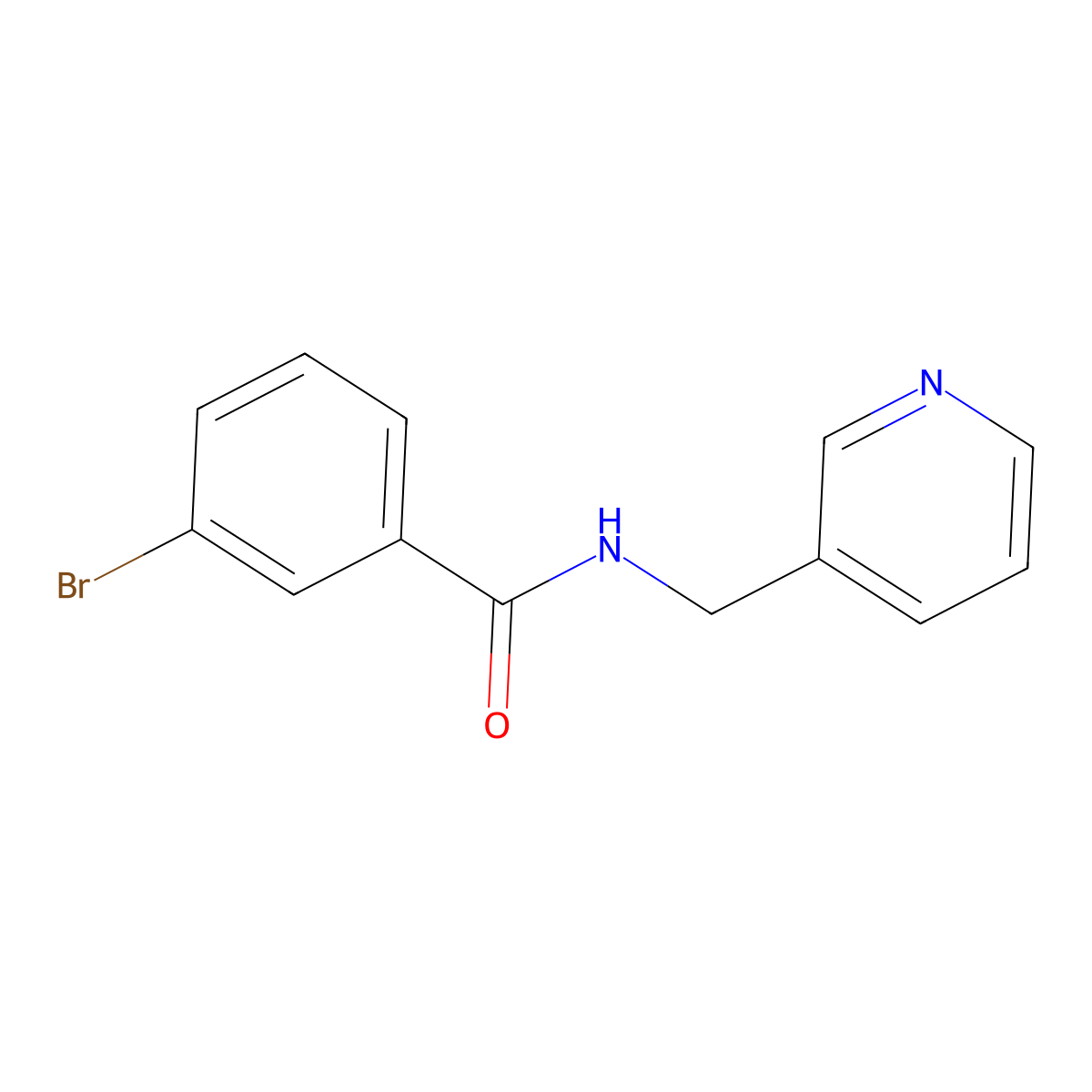 3-bromo-N-(pyridin-3-ylmethyl)benzamide molecular structure, CAS 331864-53-0