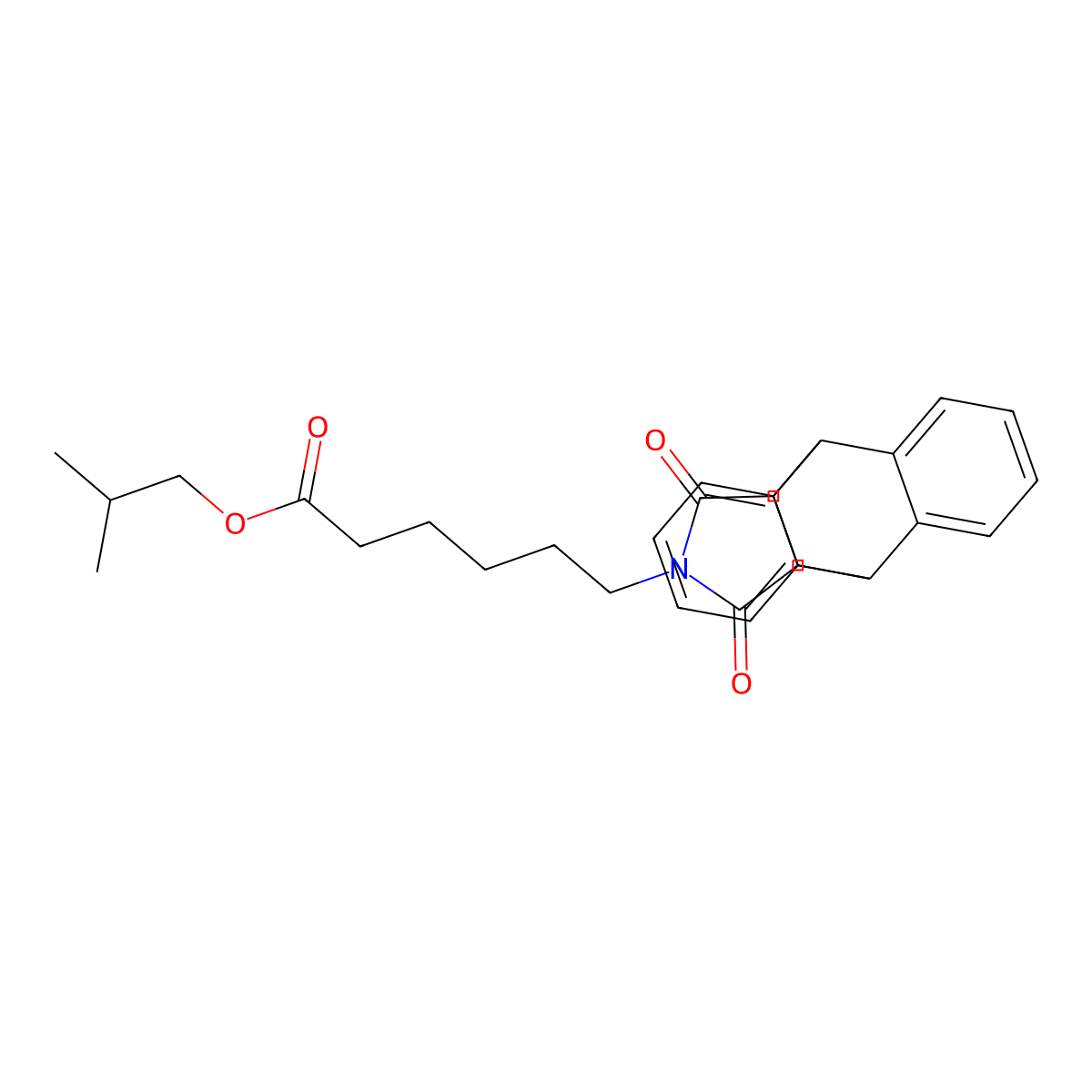 Isobutyl 6-(16,18-dioxo-17-azapentacyclo[6.6.5.0~2,7~.0~9,14~.0~15,19~]nonadeca-2,4,6,9,11,13-hexaen-17-yl)hexanoate molecular structure, CAS 331865-69-1