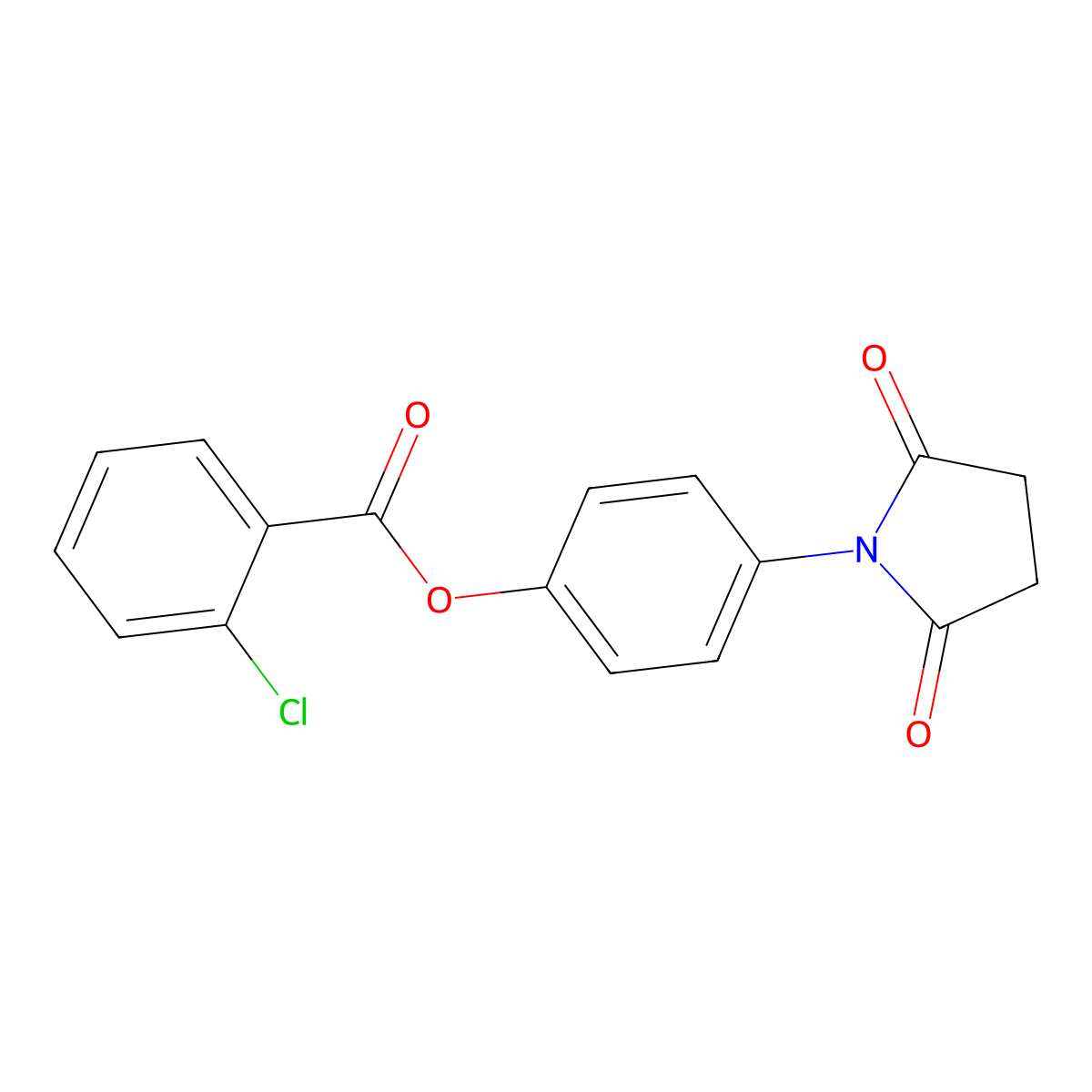 4-(2,5-Dioxo-1-pyrrolidinyl)phenyl 2-chlorobenzoate molecular structure, CAS 331865-78-2