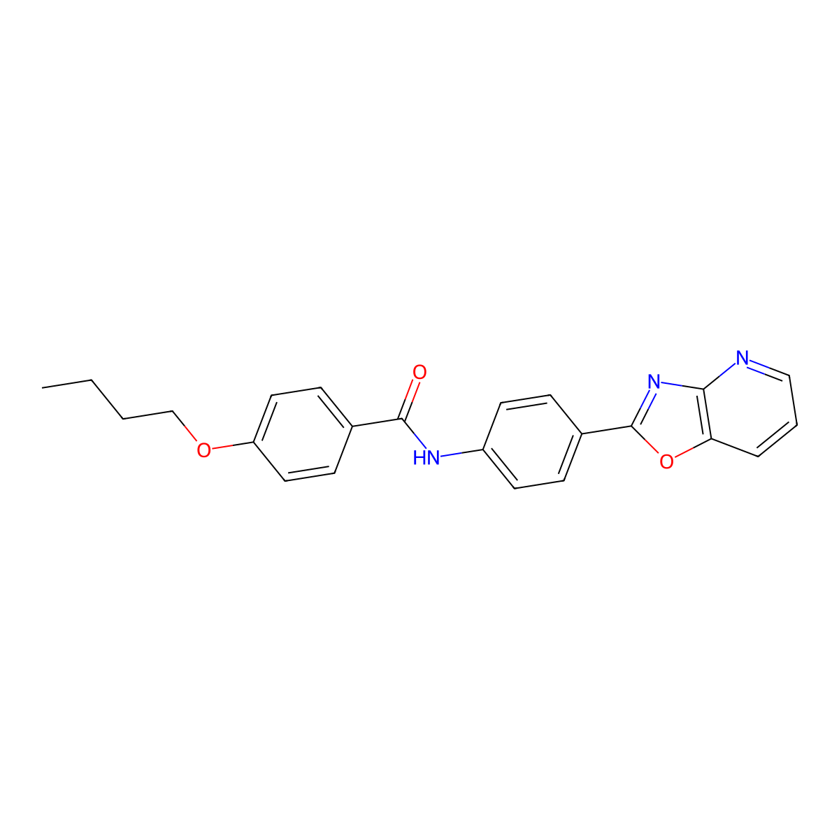 4-butoxy-N-[4-([1,3]oxazolo[4,5-b]pyridin-2-yl)phenyl]benzamide molecular structure, CAS 331866-40-1