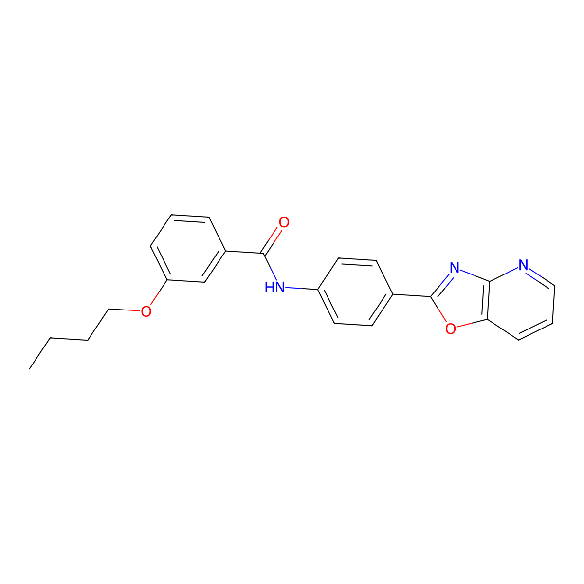 3-butoxy-N-[4-([1,3]oxazolo[4,5-b]pyridin-2-yl)phenyl]benzamide molecular structure, CAS 331866-55-8