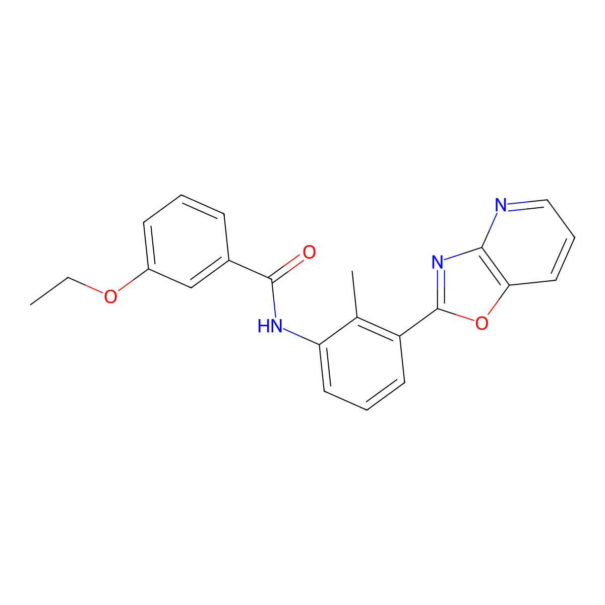 3-ethoxy-N-(2-methyl-3-[1,3]oxazolo[4,5-b]pyridin-2-ylphenyl)benzamide molecular structure, CAS 331866-56-9
