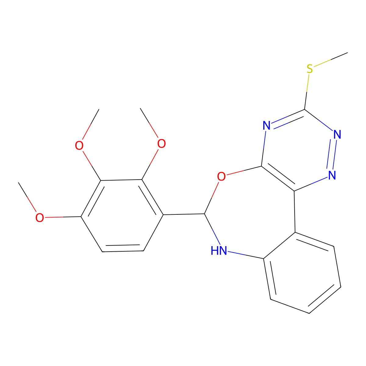 3-(Methylsulfanyl)-6-(2,3,4-trimethoxyphenyl)-6,7-dihydro[1,2,4]triazino[5,6-d][3,1]benzoxazepine molecular structure, CAS 331867-56-2