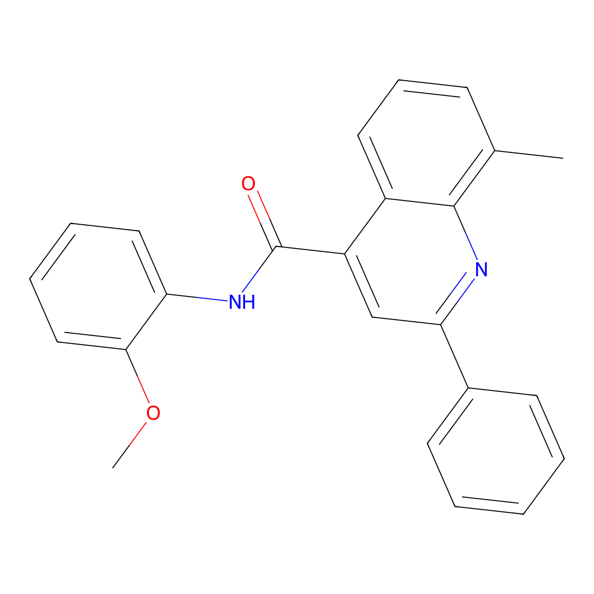 N-(2-methoxyphenyl)-8-methyl-2-phenylquinoline-4-carboxamide molecular structure, CAS 331869-07-9