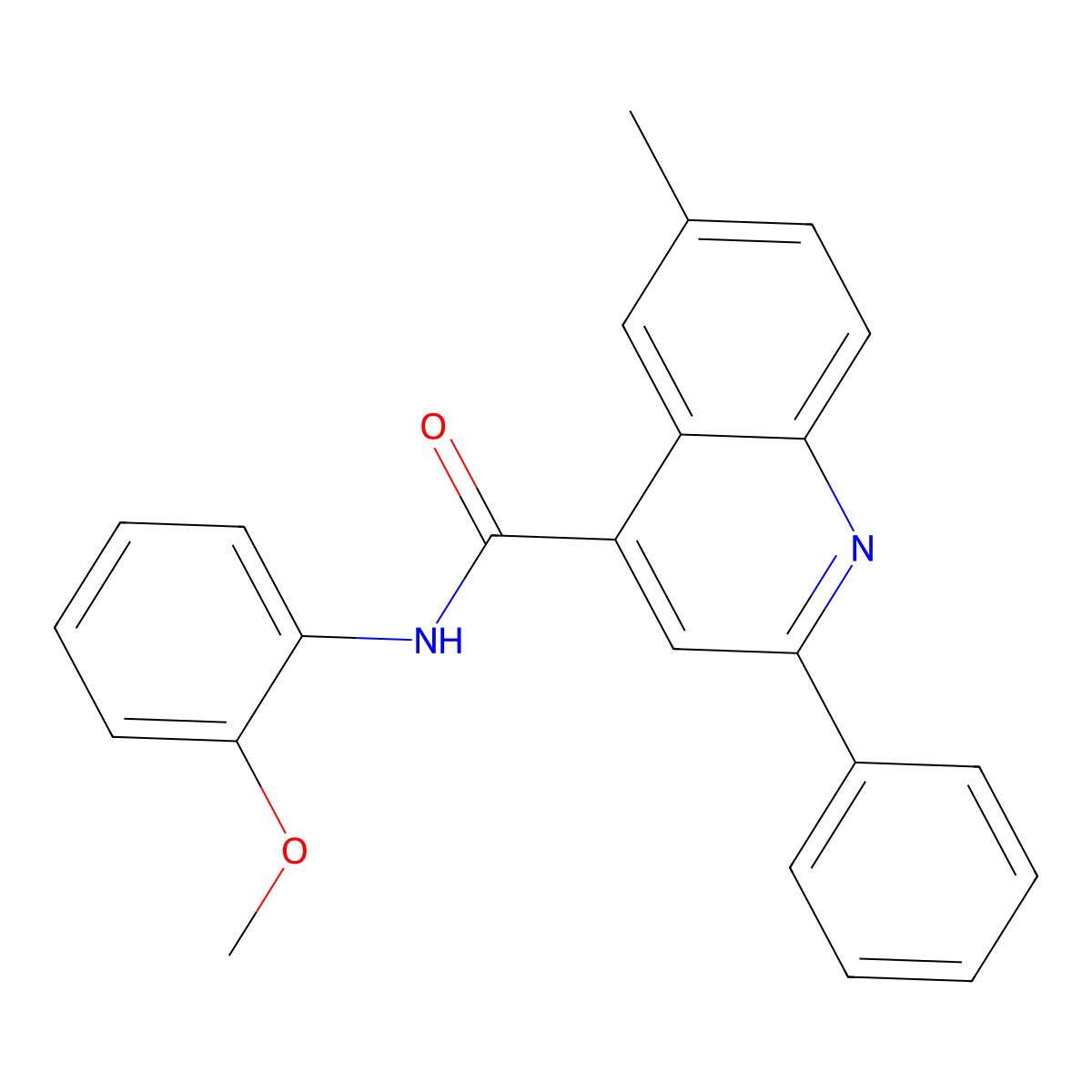 N-(2-methoxyphenyl)-6-methyl-2-phenylquinoline-4-carboxamide molecular structure, CAS 331869-13-7