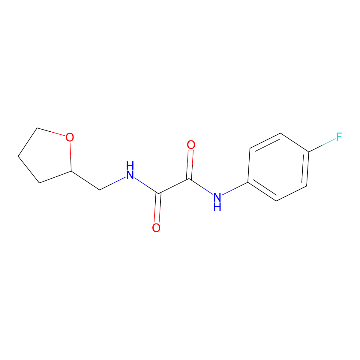 N-(4-fluorophenyl)-N'-(tetrahydrofuran-2-ylmethyl)ethanediamide molecular structure, CAS 331869-21-7