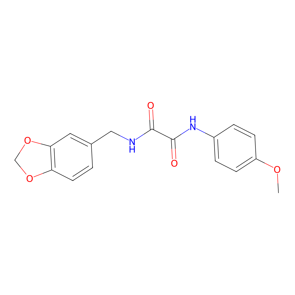N-(1,3-benzodioxol-5-ylmethyl)-N'-(4-methoxyphenyl)oxamide molecular structure, CAS 331869-55-7