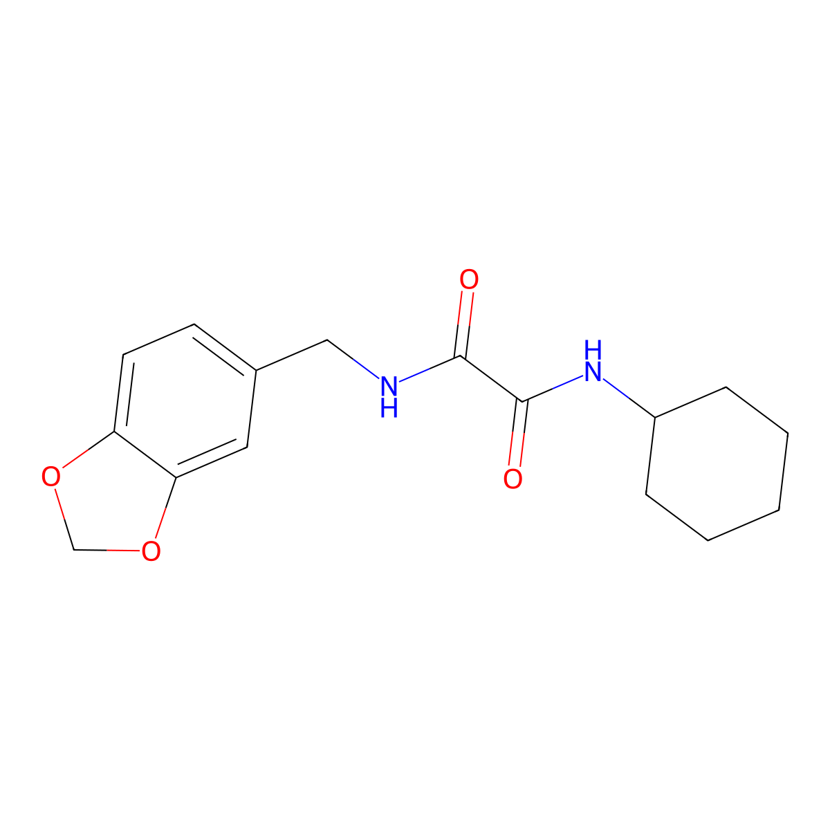 N-(1,3-benzodioxol-5-ylmethyl)-N'-cyclohexyloxamide molecular structure, CAS 331869-56-8