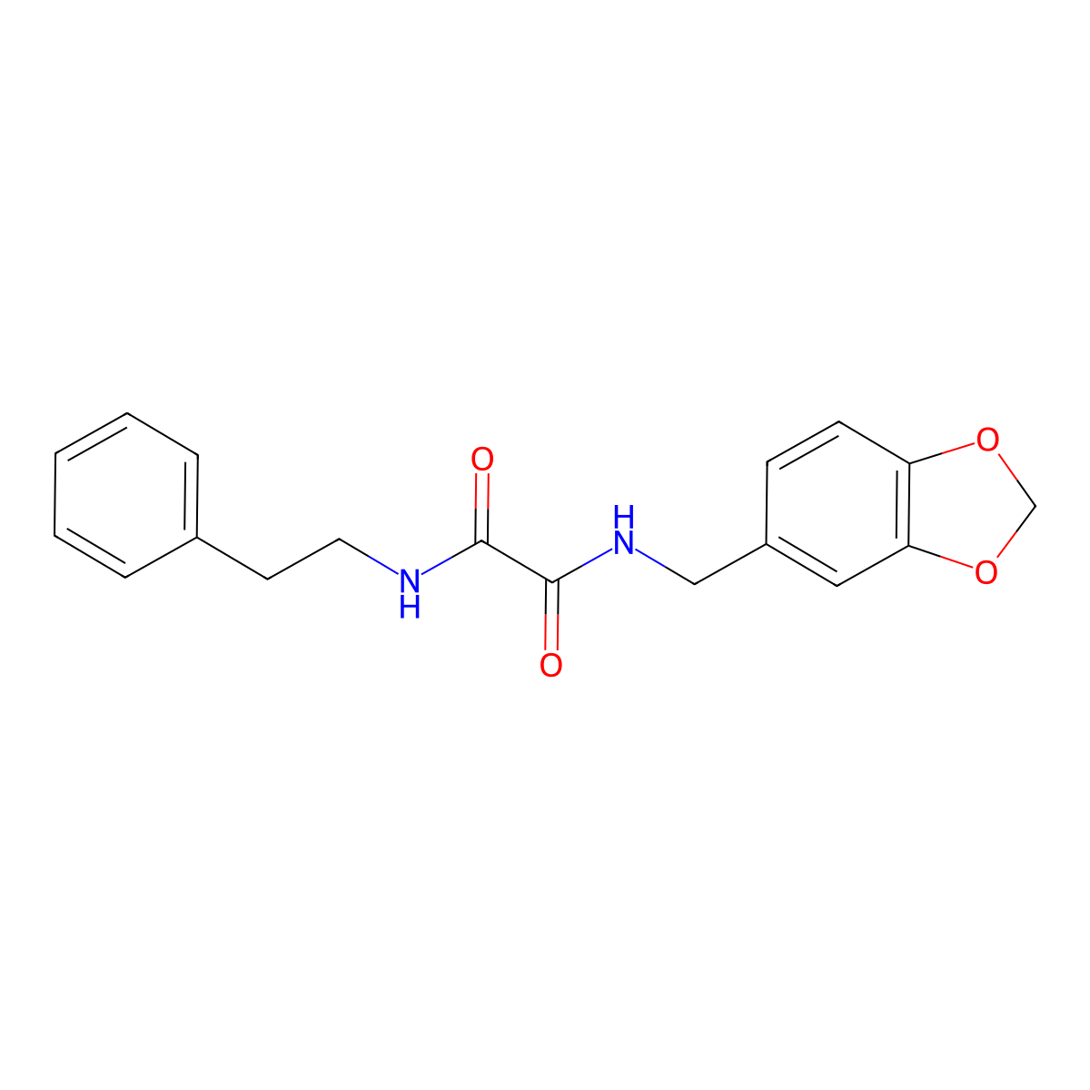 N-(1,3-benzodioxol-5-ylmethyl)-N'-(2-phenylethyl)ethanediamide molecular structure, CAS 331869-63-7