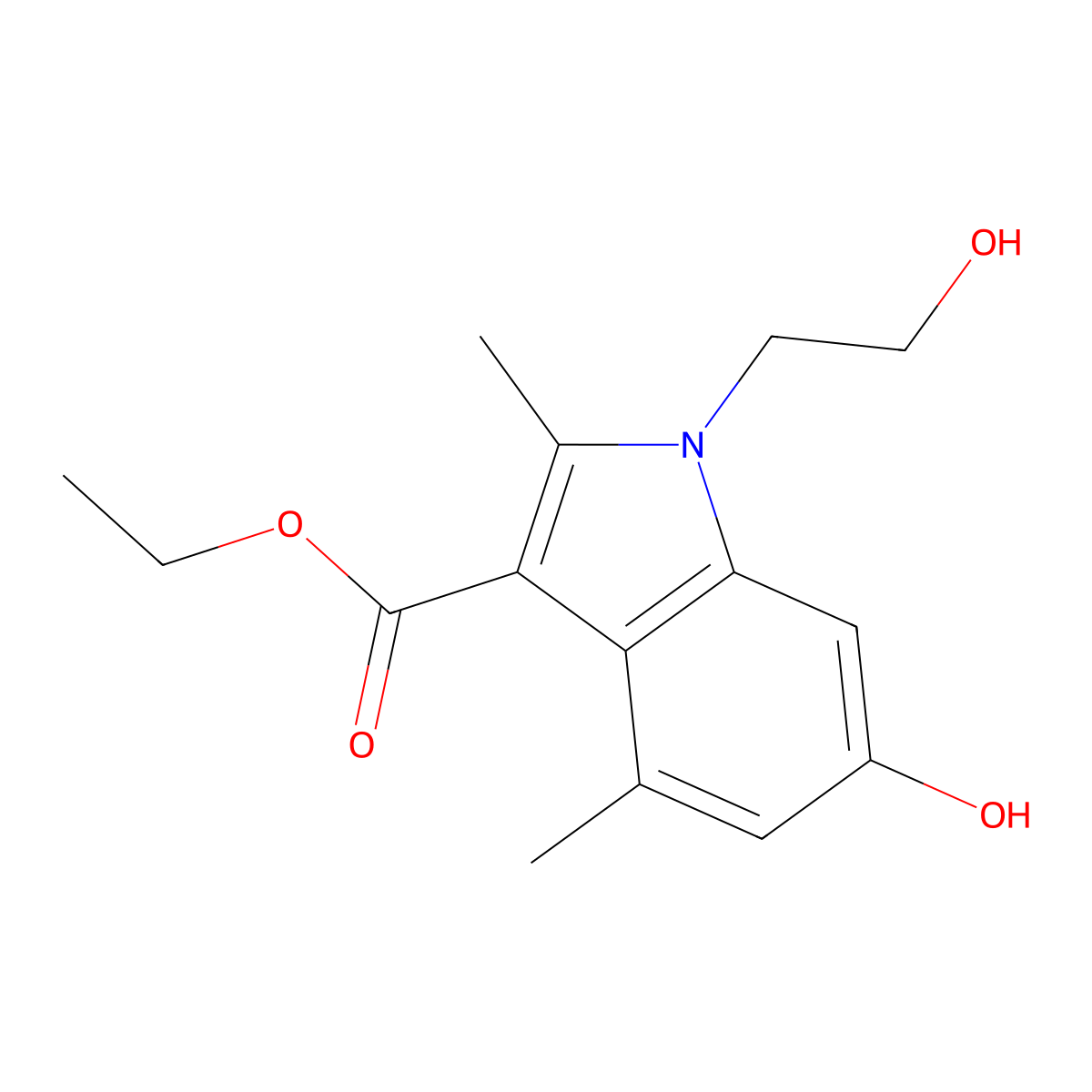 ethyl 6-hydroxy-1-(2-hydroxyethyl)-2,4-dimethyl-1H-indole-3-carboxylate molecular structure, CAS 331869-68-2