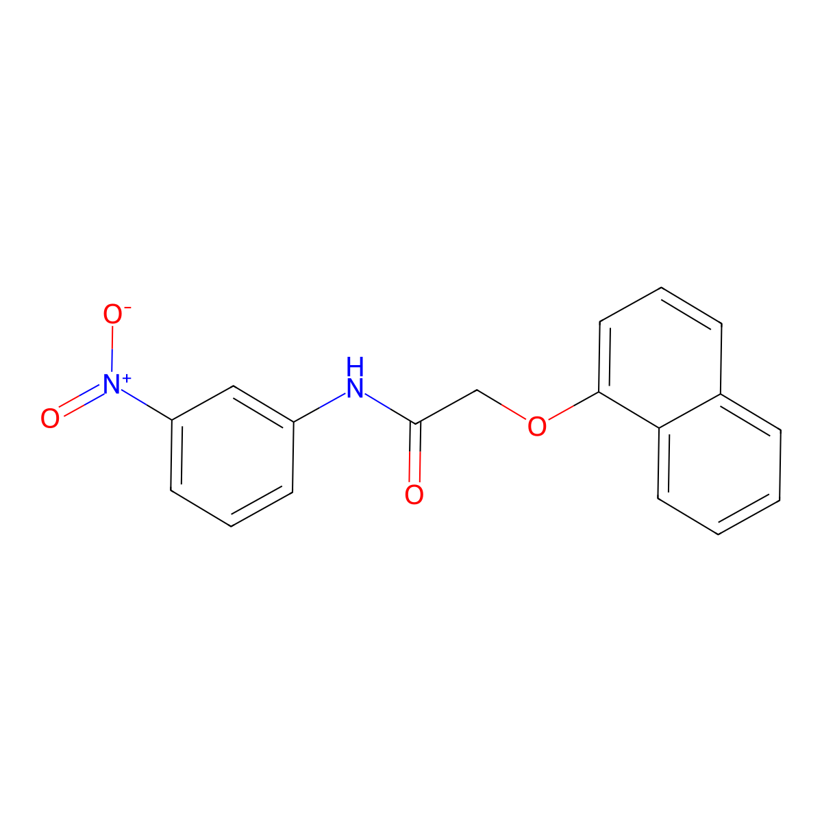 2-(naphthalen-1-yloxy)-N-(3-nitrophenyl)acetamide molecular structure, CAS 331869-93-3