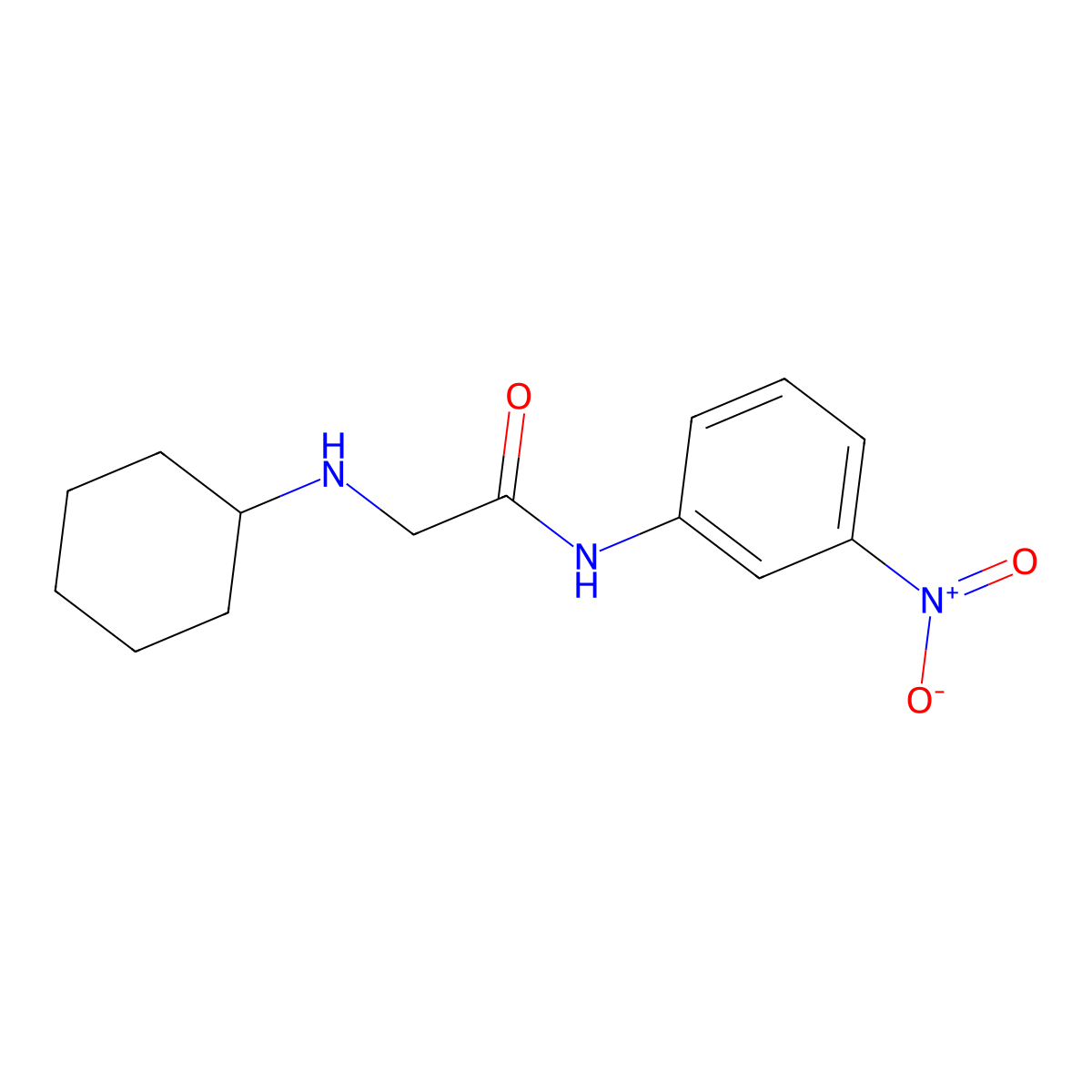 2-(cyclohexylamino)-N-(3-nitrophenyl)acetamide molecular structure, CAS 331869-96-6