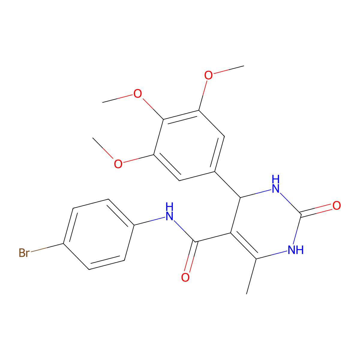 N-(4-bromophenyl)-6-methyl-2-oxo-4-(3,4,5-trimethoxyphenyl)-1,2,3,4-tetrahydropyrimidine-5-carboxamide molecular structure, CAS 331870-23-6