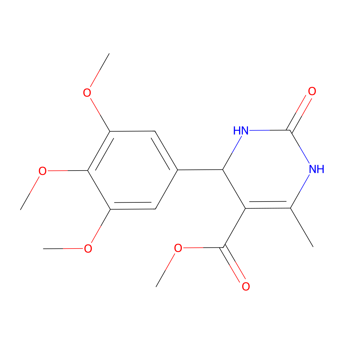 methyl 6-methyl-2-oxo-4-(3,4,5-trimethoxyphenyl)-3,4-dihydro-1H-pyrimidine-5-carboxylate molecular structure, CAS 331870-25-8