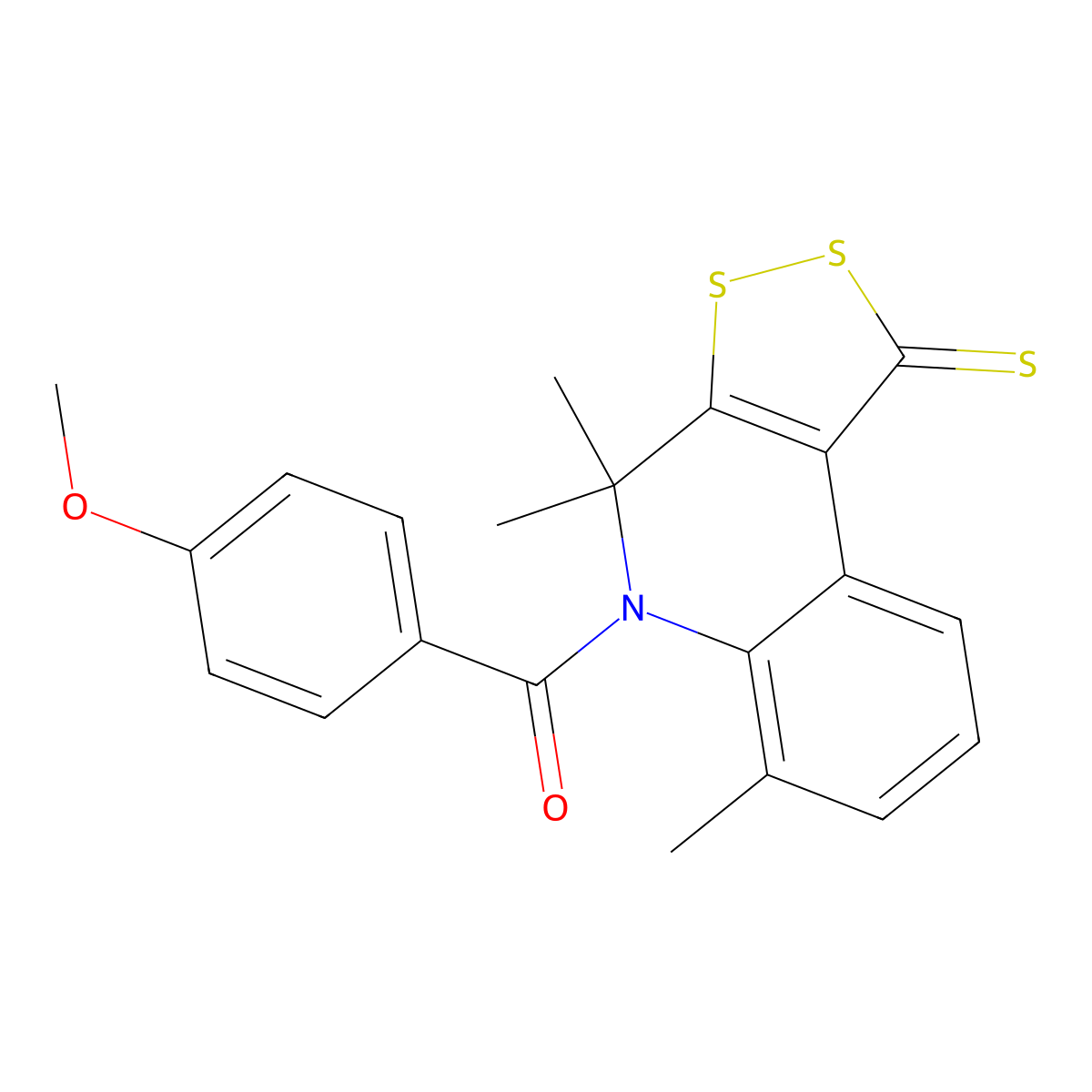 5-(4-methoxybenzoyl)-4,4,6-trimethyl-4,5-dihydro-1H-[1,2]dithiolo[3,4-c]quinoline-1-thione molecular structure, CAS 331870-40-7