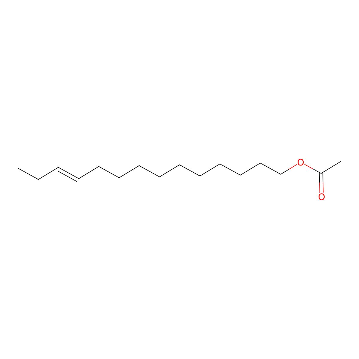 11-Tetradecenyl acetate, (11E)- molecular structure, CAS 33189-72-9