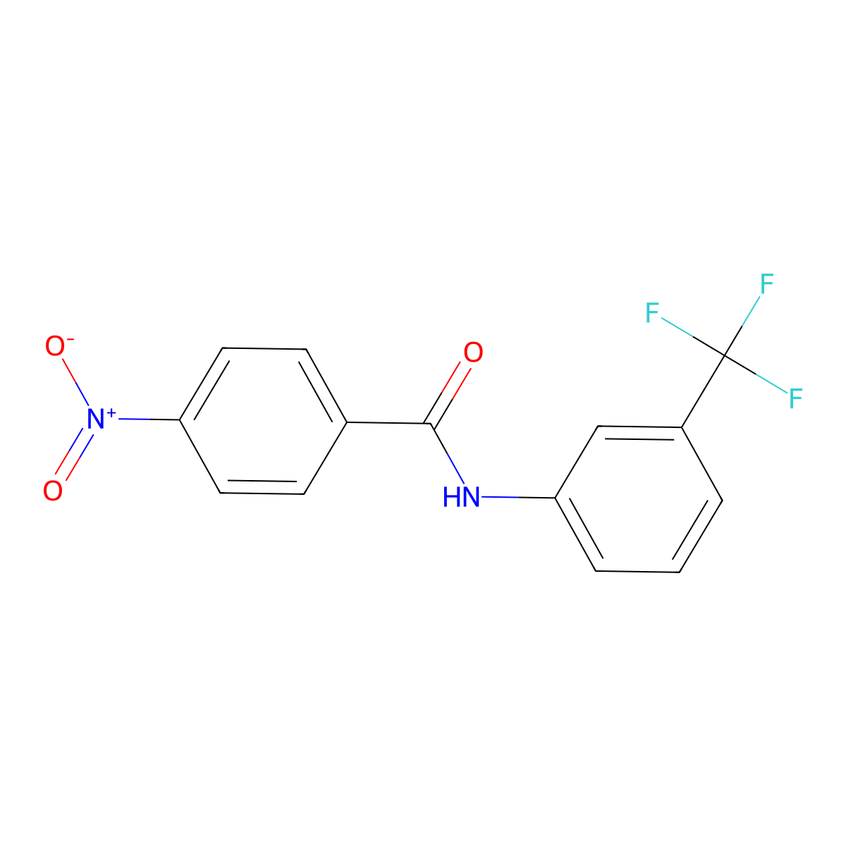 4-Nitro-N-(3-(trifluoromethyl)phenyl)benzamide molecular structure, CAS 3319-17-3