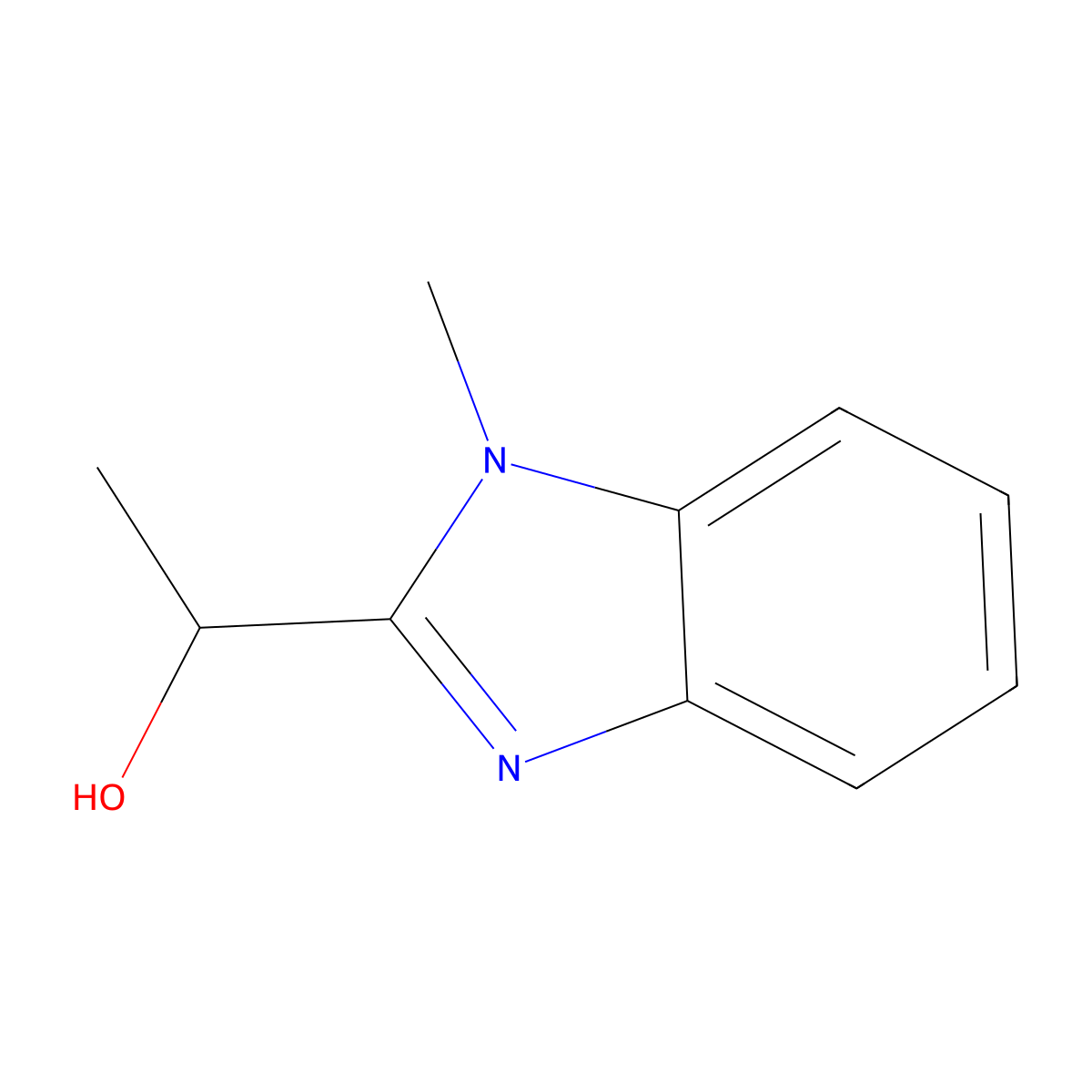 Ethanol, 1-(1-methyl-2-benzimidazolyl)- molecular structure, CAS 3319-28-6