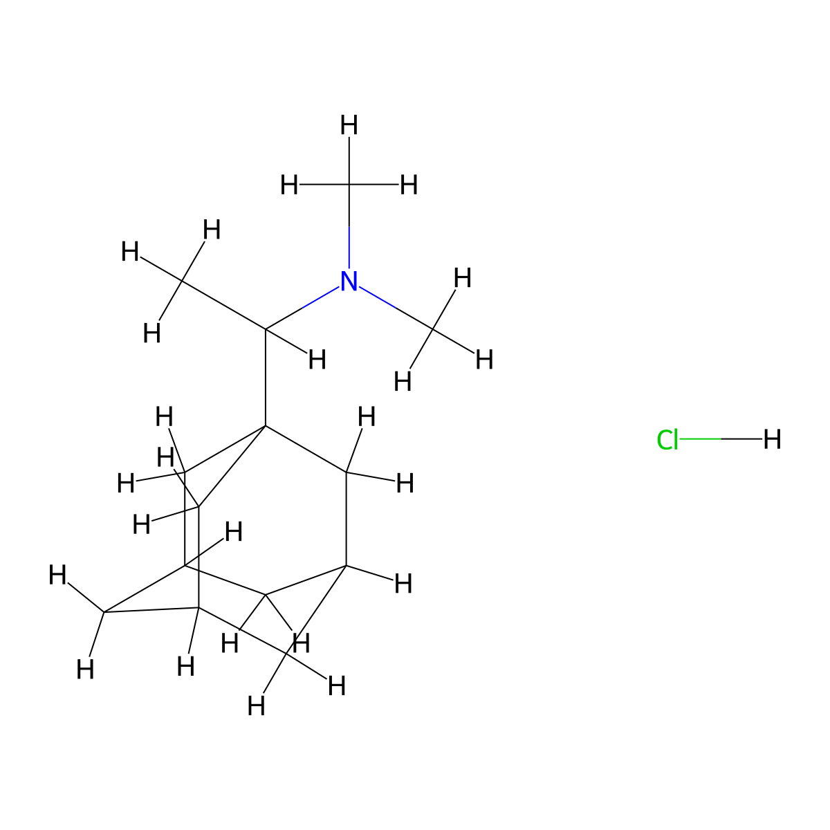 1-(1-adamantyl)-N,N-dimethylethanamine;hydrochloride molecular structure, CAS 33191-52-5