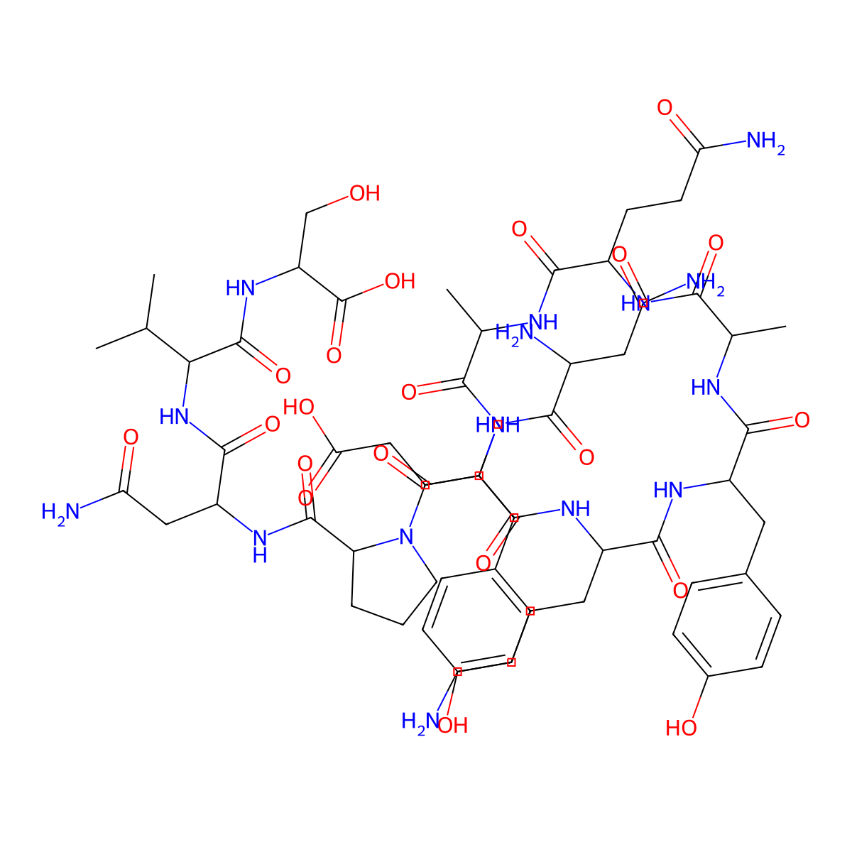 H-Asn-Glu-Lys-Tyr-Ala-Gln-Ala-Tyr-Pro-Asn-Val-Ser-OH molecular structure, CAS 331941-87-8