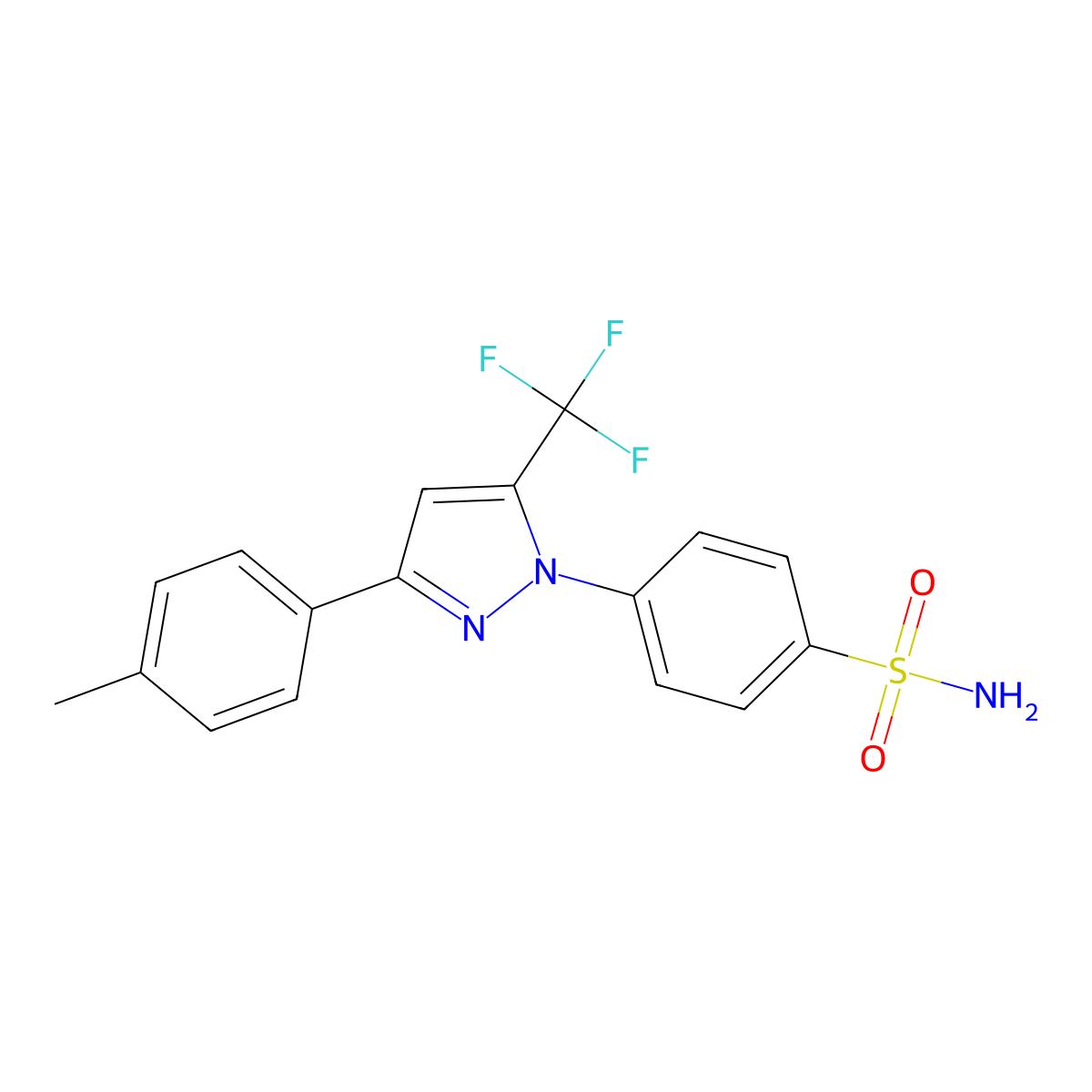 N-De(4-sulfonamidophenyl)-N'-(4-sulfonamidophenyl) Celecoxib molecular structure, CAS 331943-04-5