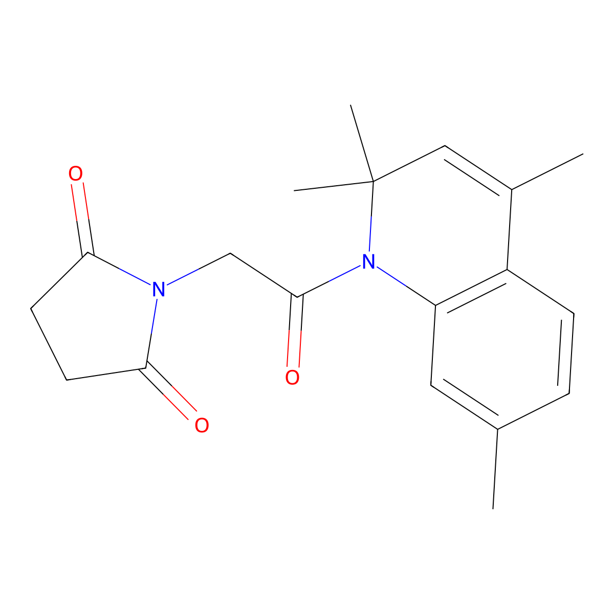 1-[2-oxo-2-(2,2,4,7-tetramethylquinolin-1(2H)-yl)ethyl]pyrrolidine-2,5-dione molecular structure, CAS 331944-30-0