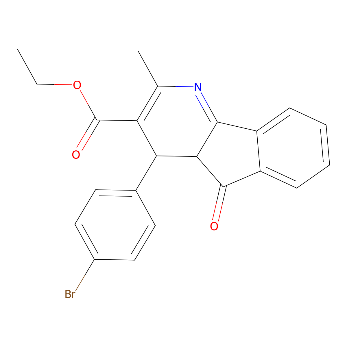 ethyl 4-(4-bromophenyl)-2-methyl-5-oxo-4a,5-dihydro-4H-indeno[1,2-b]pyridine-3-carboxylate molecular structure, CAS 331944-67-3