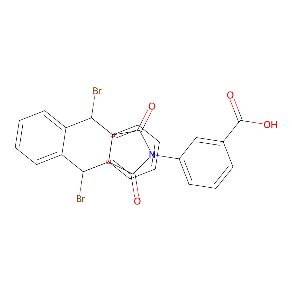 3-(1,8-Dibromo-16,18-dioxo-17-azapentacyclo[6.6.5.0~2,7~.0~9,14~.0~15,19~]nonadeca-2,4,6,9,11,13-hexaen-17-yl)benzoic acid molecular structure, CAS 331944-87-7