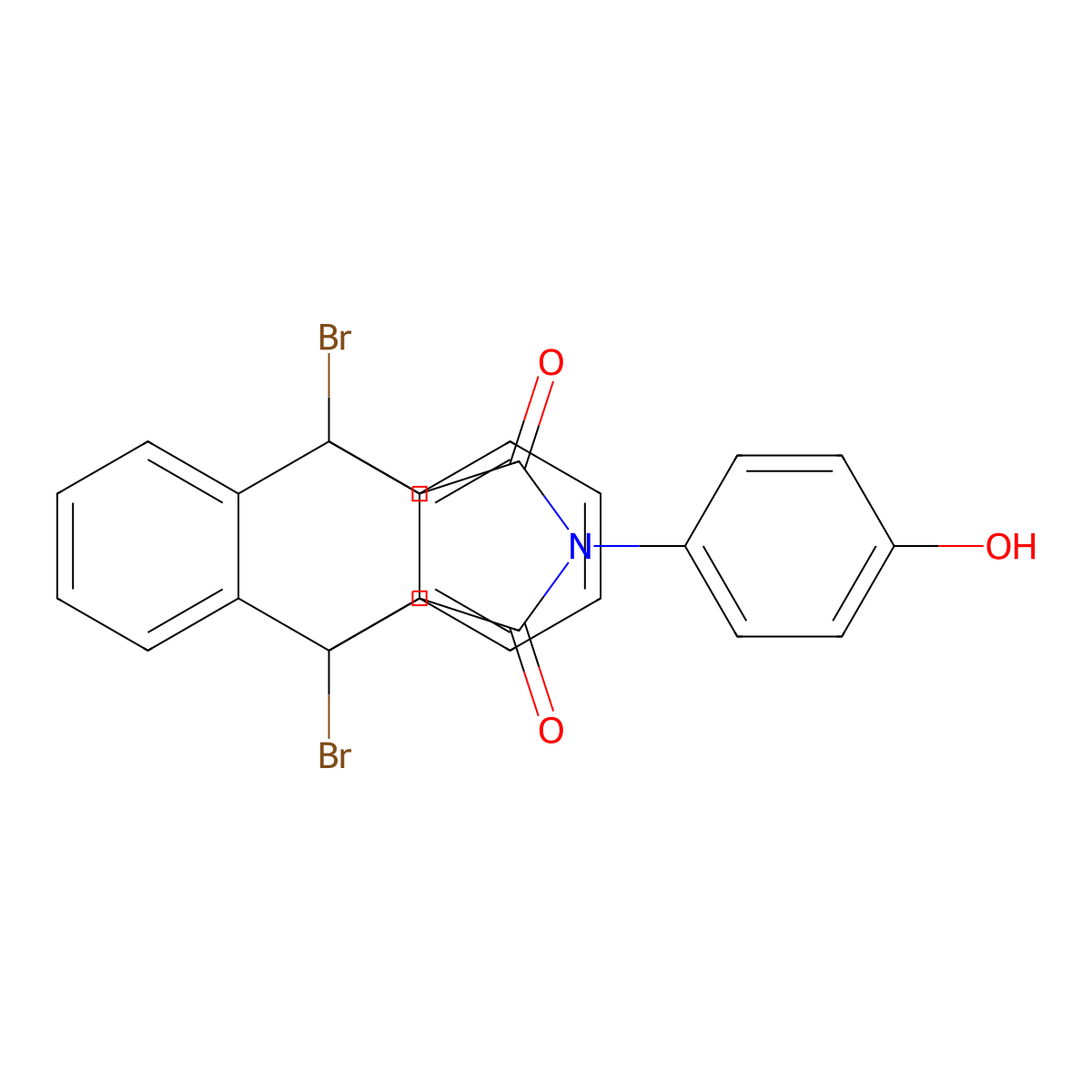 1,8-Dibromo-17-(4-hydroxyphenyl)-17-azapentacyclo[6.6.5.0~2,7~.0~9,14~.0~15,19~]nonadeca-2,4,6,9,11,13-hexaene-16,18-dione molecular structure, CAS 331944-92-4
