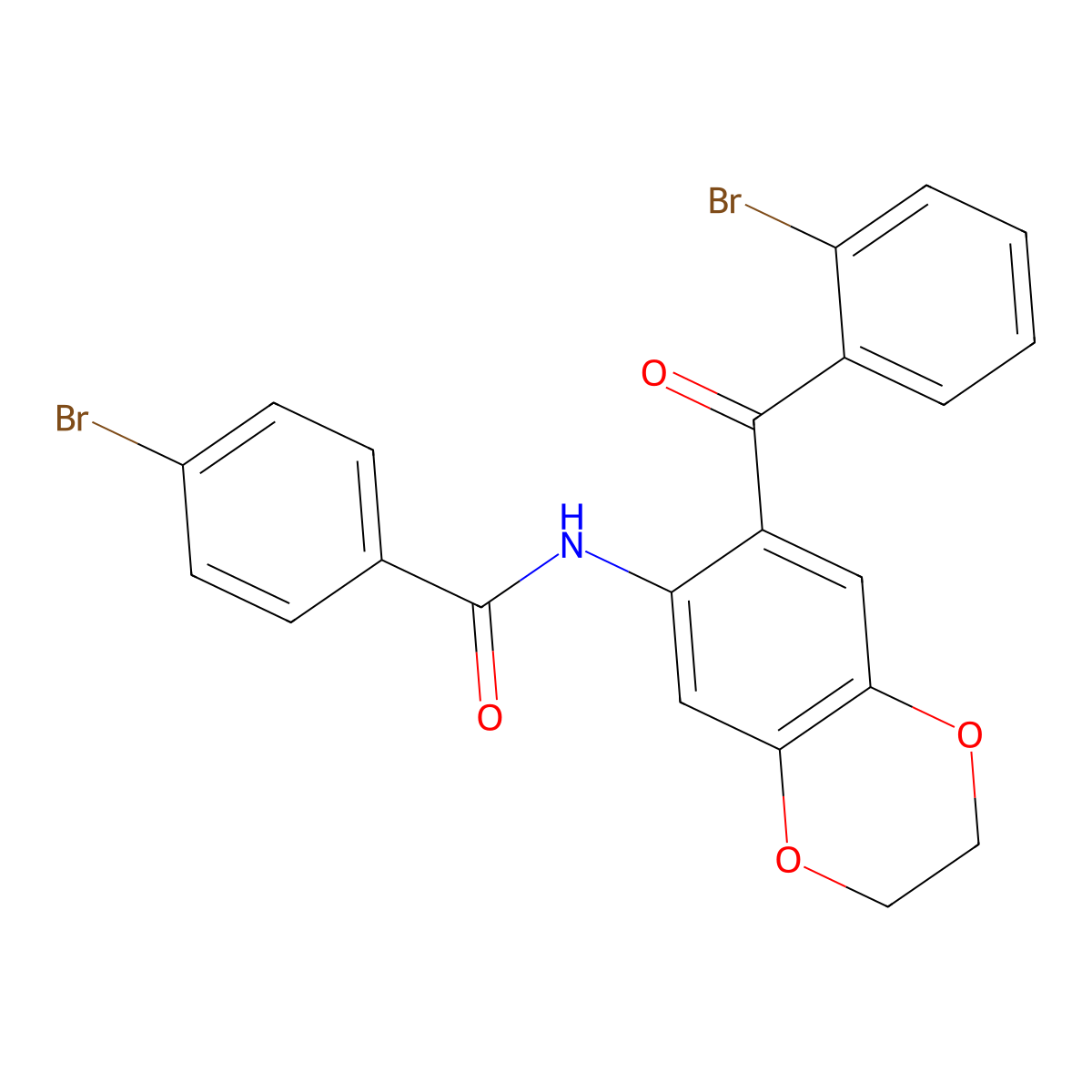 4-bromo-N-{7-[(2-bromophenyl)carbonyl]-2,3-dihydro-1,4-benzodioxin-6-yl}benzamide molecular structure, CAS 331947-15-0