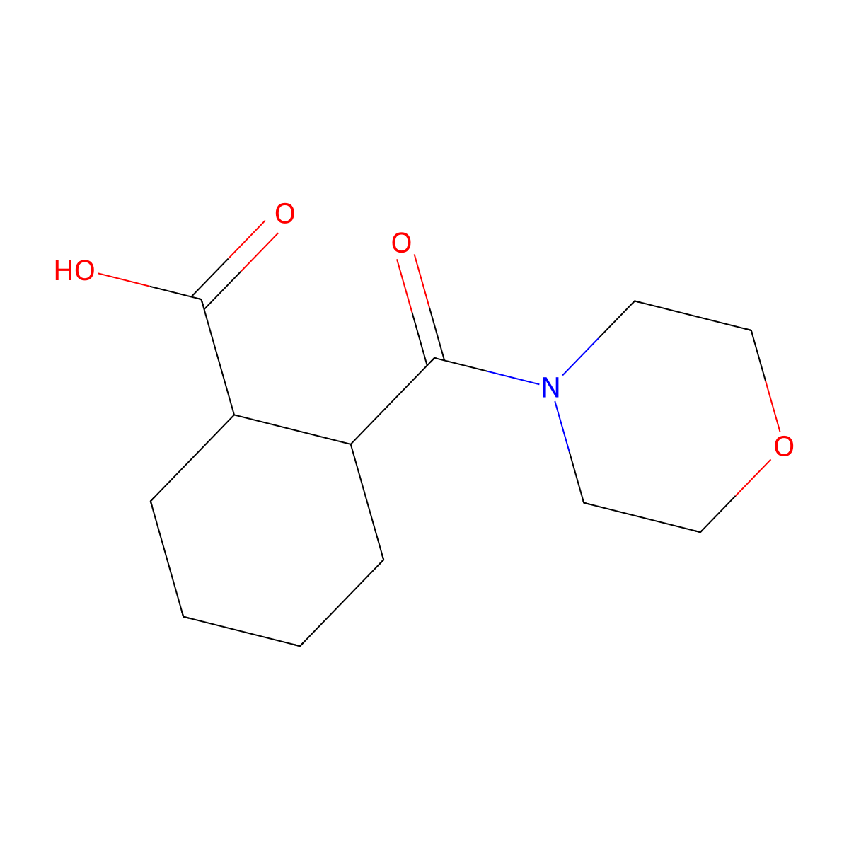 2-(Morpholine-4-carbonyl)cyclohexane-1-carboxylic acid molecular structure, CAS 331947-26-3