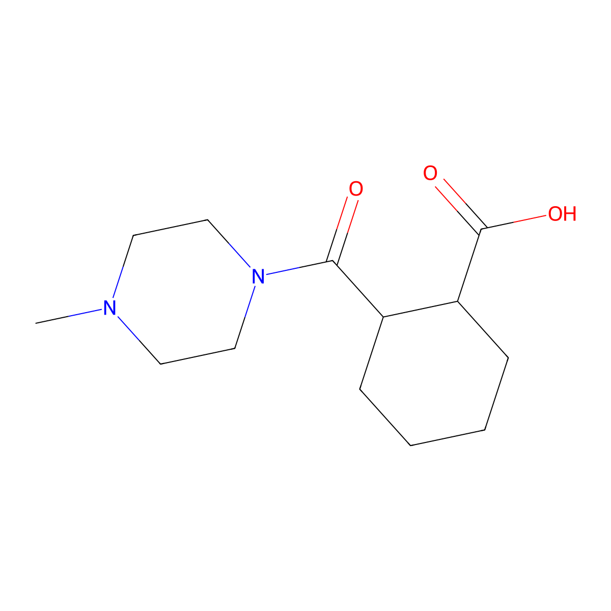 2-(4-Methylpiperazine-1-carbonyl)cyclohexane-1-carboxylic acid molecular structure, CAS 331947-27-4