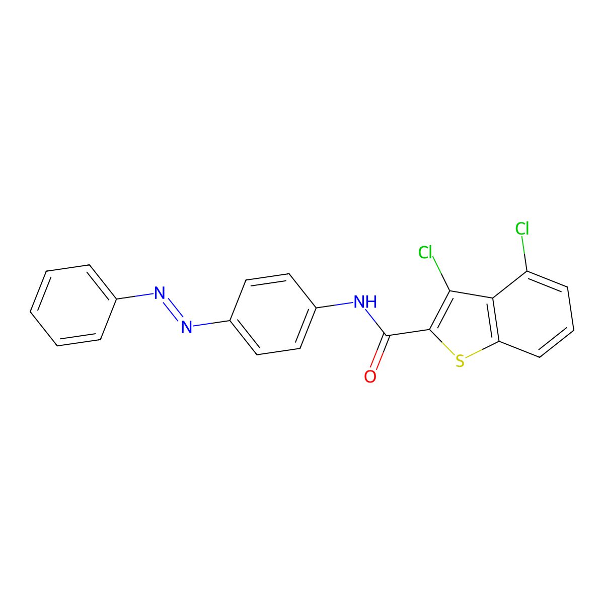3,4-dichloro-N-{4-[(E)-phenyldiazenyl]phenyl}-1-benzothiophene-2-carboxamide molecular structure, CAS 331948-01-7