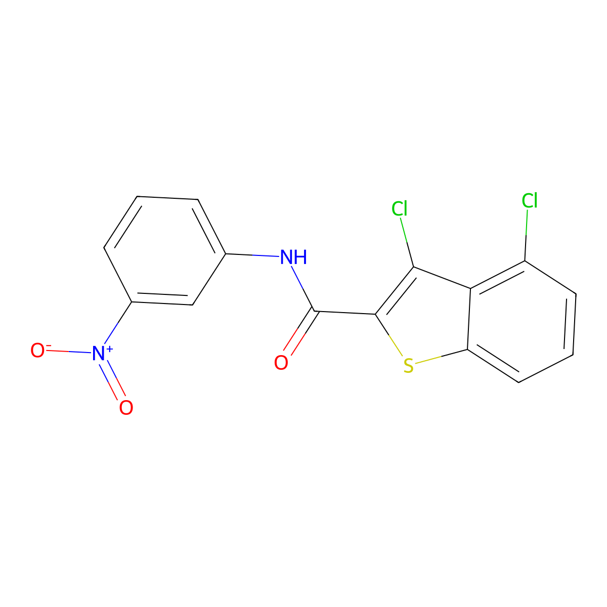 3,4-dichloro-N-(3-nitrophenyl)-1-benzothiophene-2-carboxamide molecular structure, CAS 331948-04-0