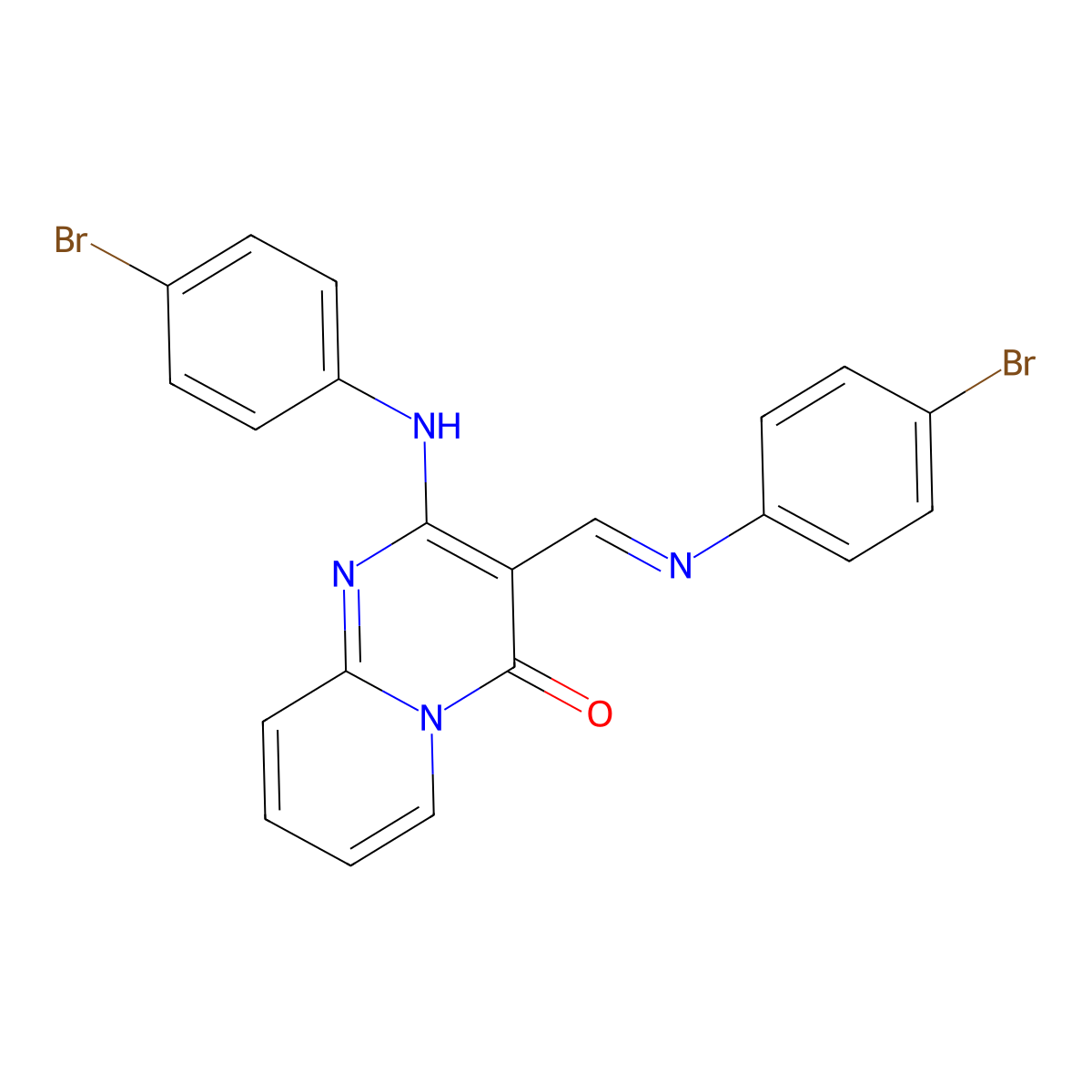 2-[(4-bromophenyl)amino]-3-{(E)-[(4-bromophenyl)imino]methyl}-4H-pyrido[1,2-a]pyrimidin-4-one molecular structure, CAS 331948-11-9