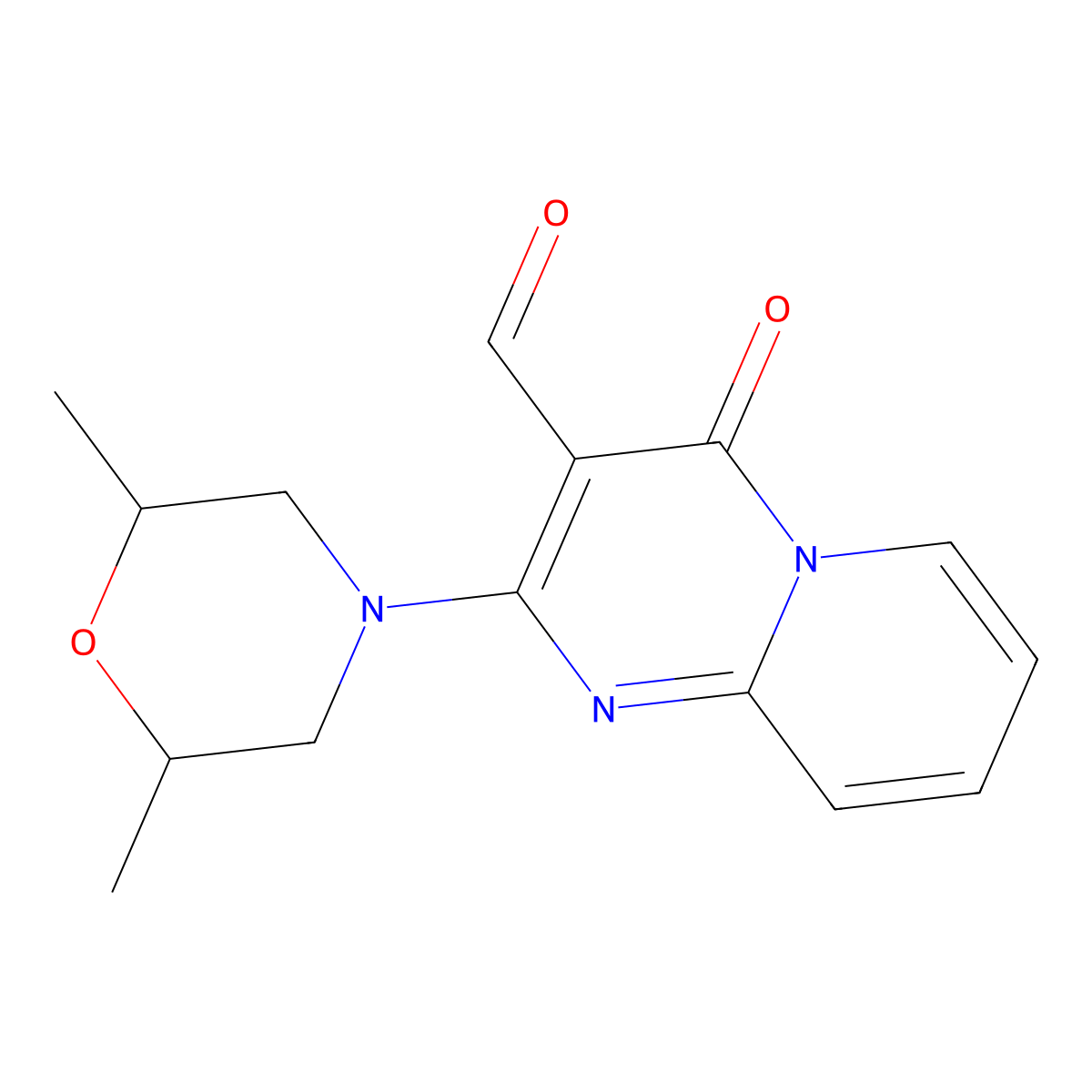 2-(2,6-dimethylmorpholin-4-yl)-4-oxo-4H-pyrido[1,2-a]pyrimidine-3-carbaldehyde molecular structure, CAS 331948-25-5